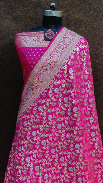 Banarasi Rani Colour Pawri Silk Saree