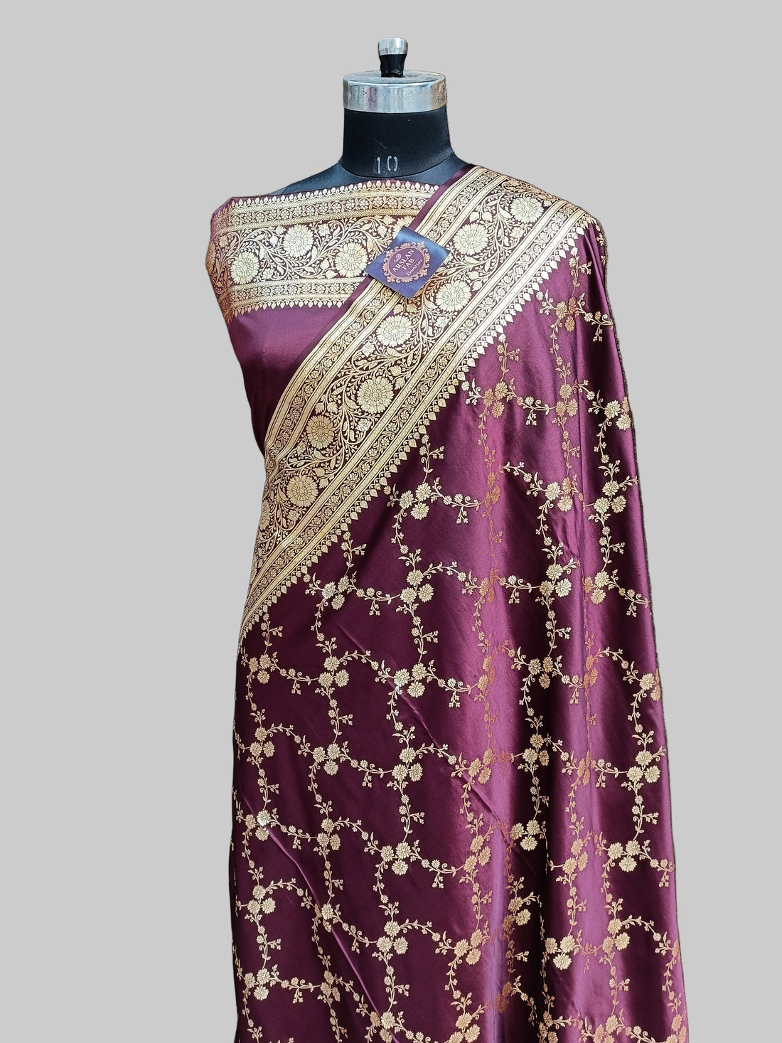 Maroon Banarasi  Satan  Silk  Saree