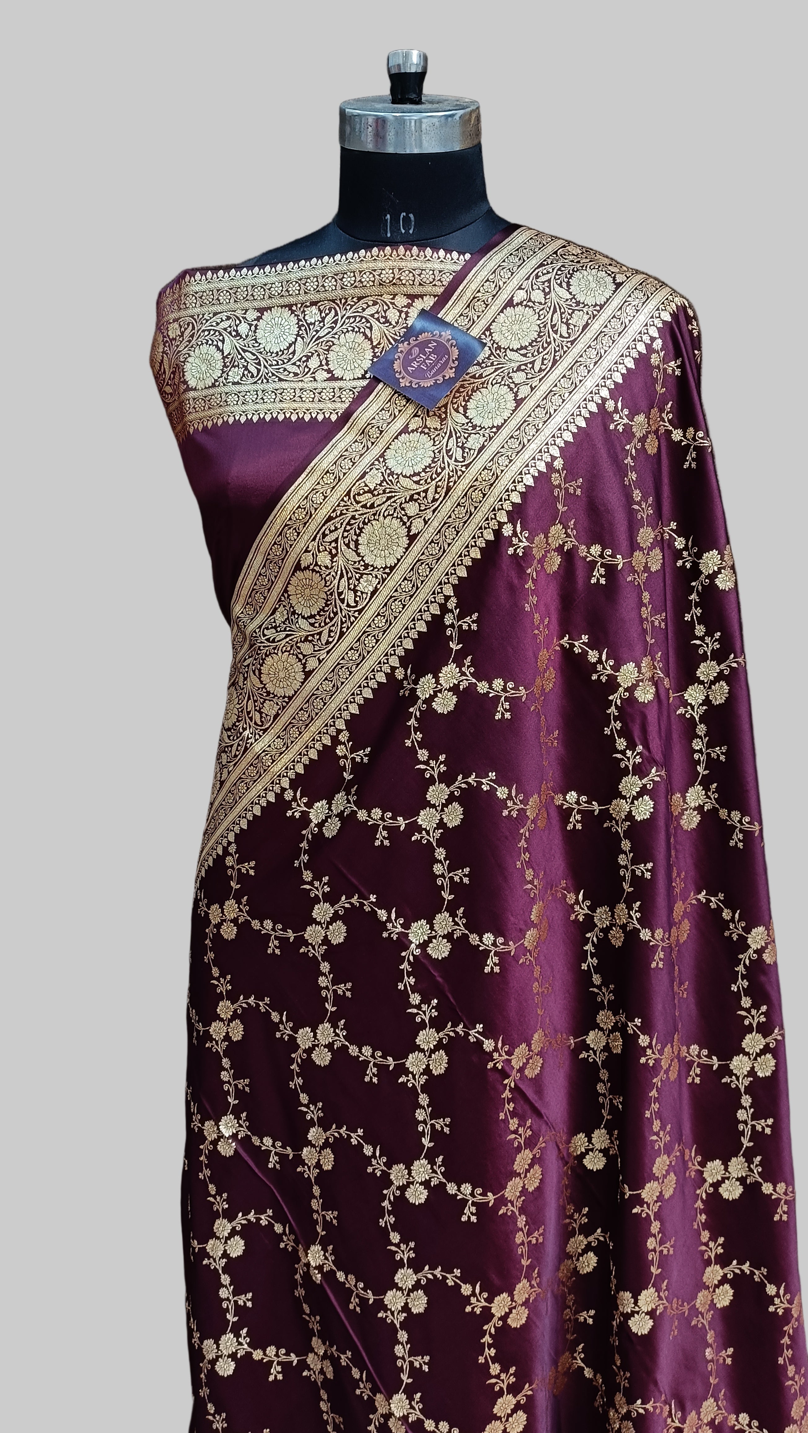 Maroon Banarasi  Satan  Silk  Saree
