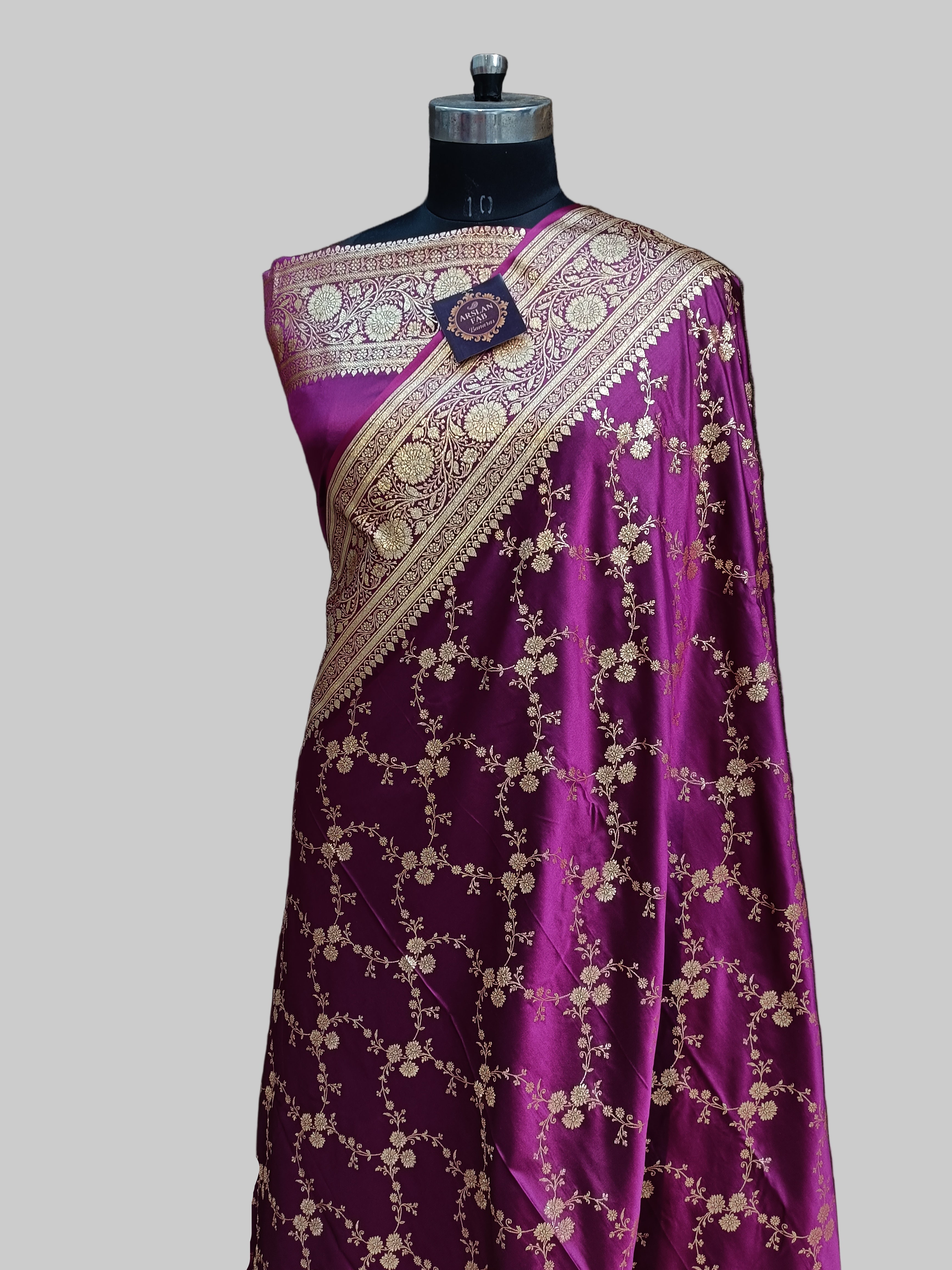 Purple Banarasi Satan Silk Saree