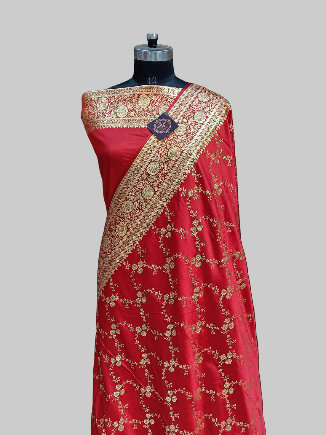 Rad Banarasi Satan Silk  Saree