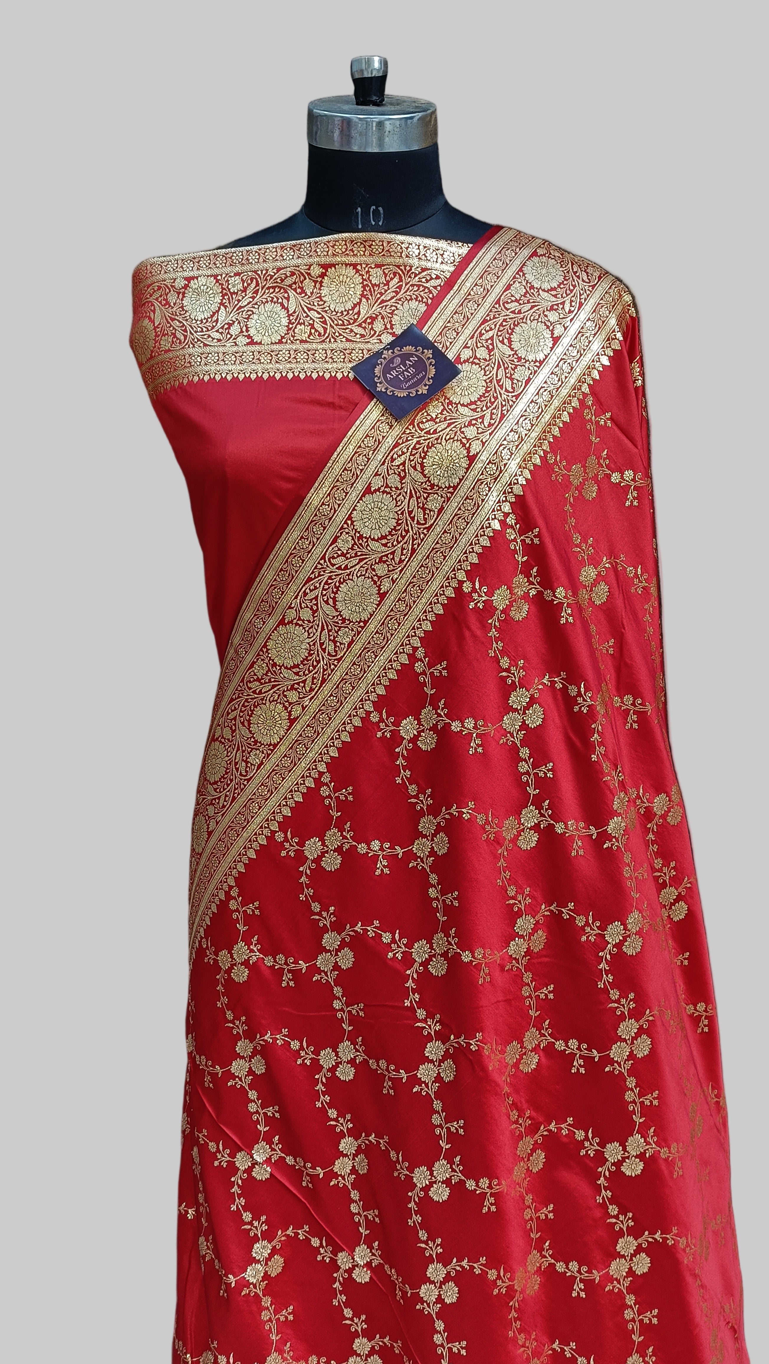 Rad Banarasi Satan Silk  Saree