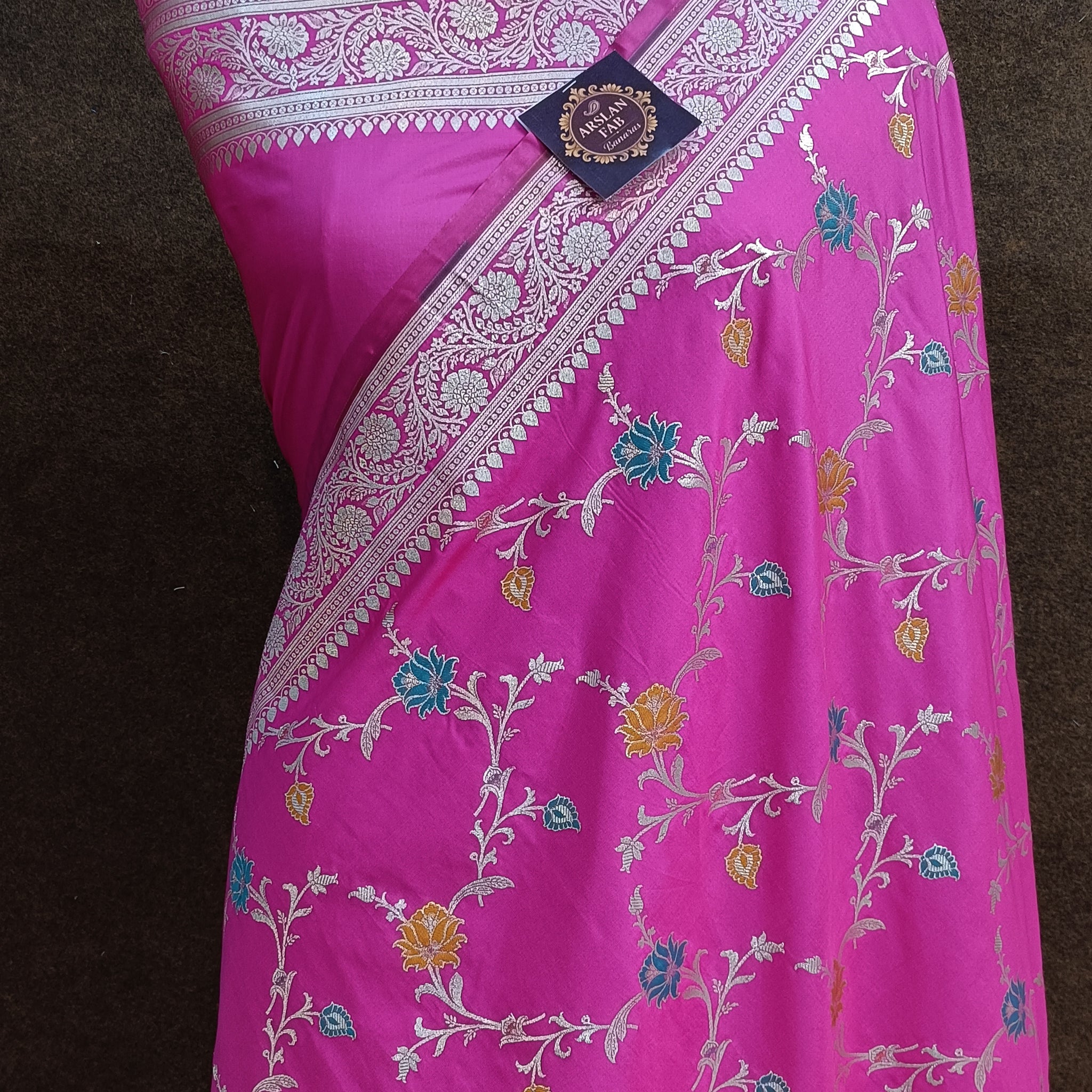 Rani Banarasi Pawri Silk Meena Saree