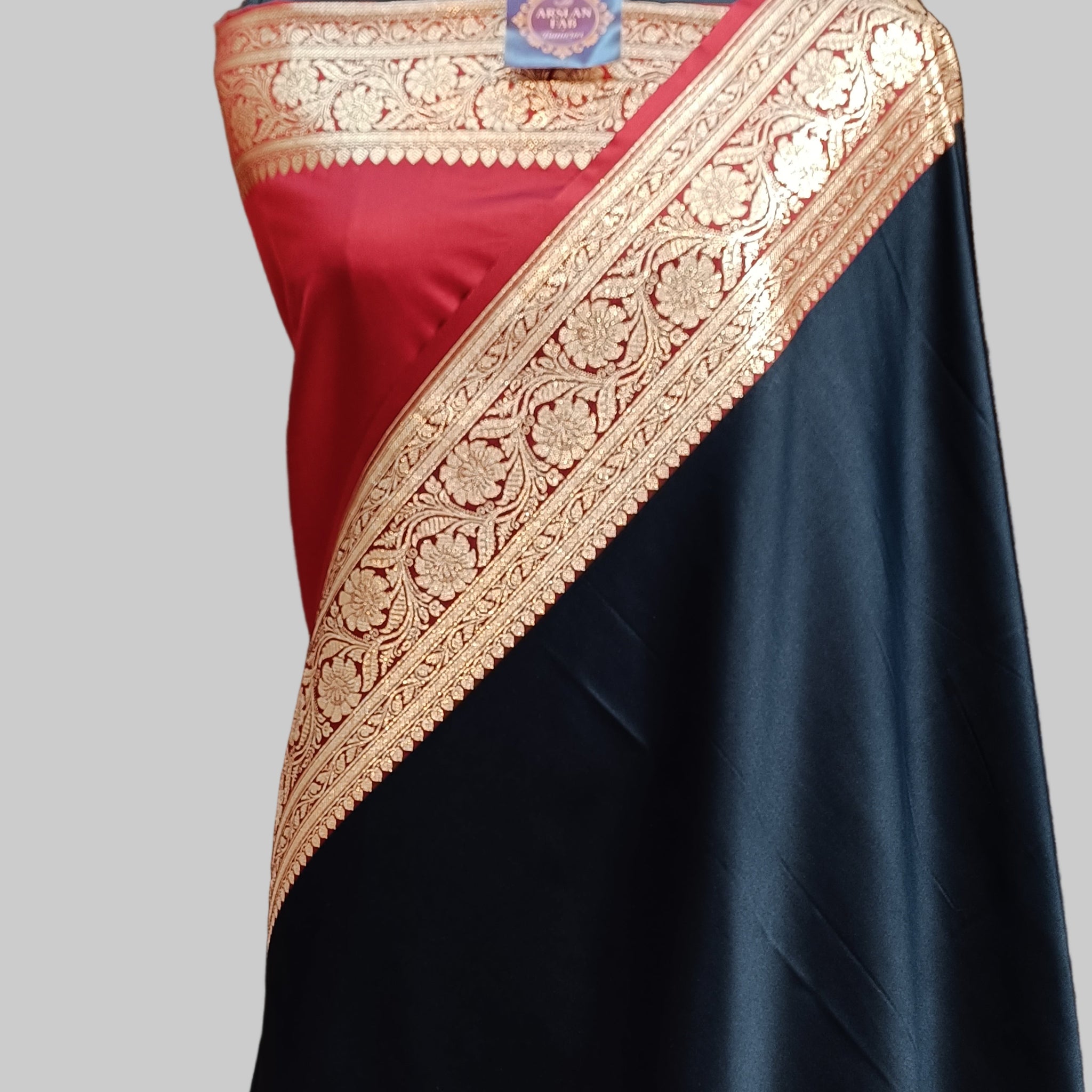 Banarasi Satan Silk Pallu Border Saree