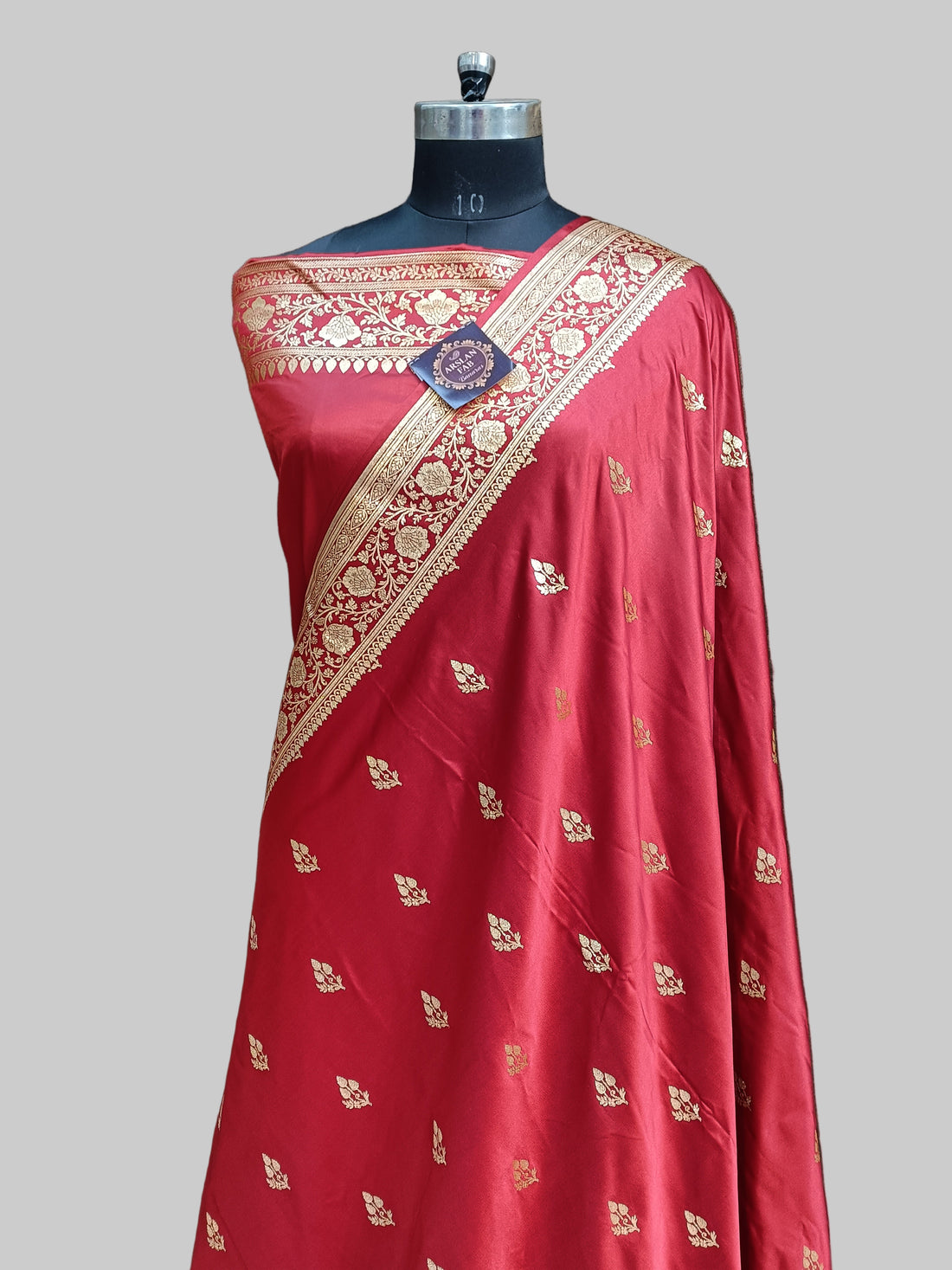 Rad Banarasi Satan Silk Saree