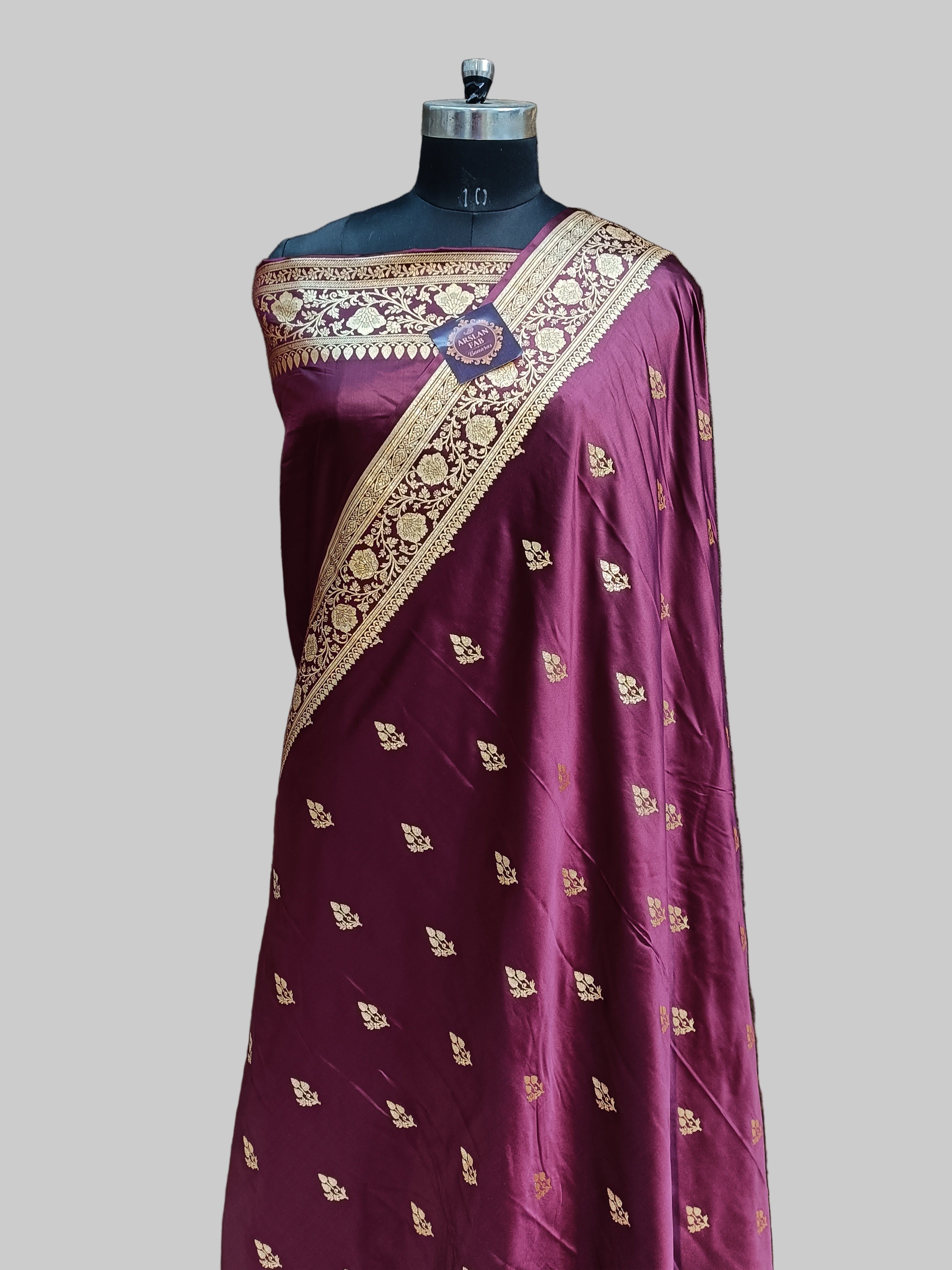 Purple Banarasi Satan Silk Saree