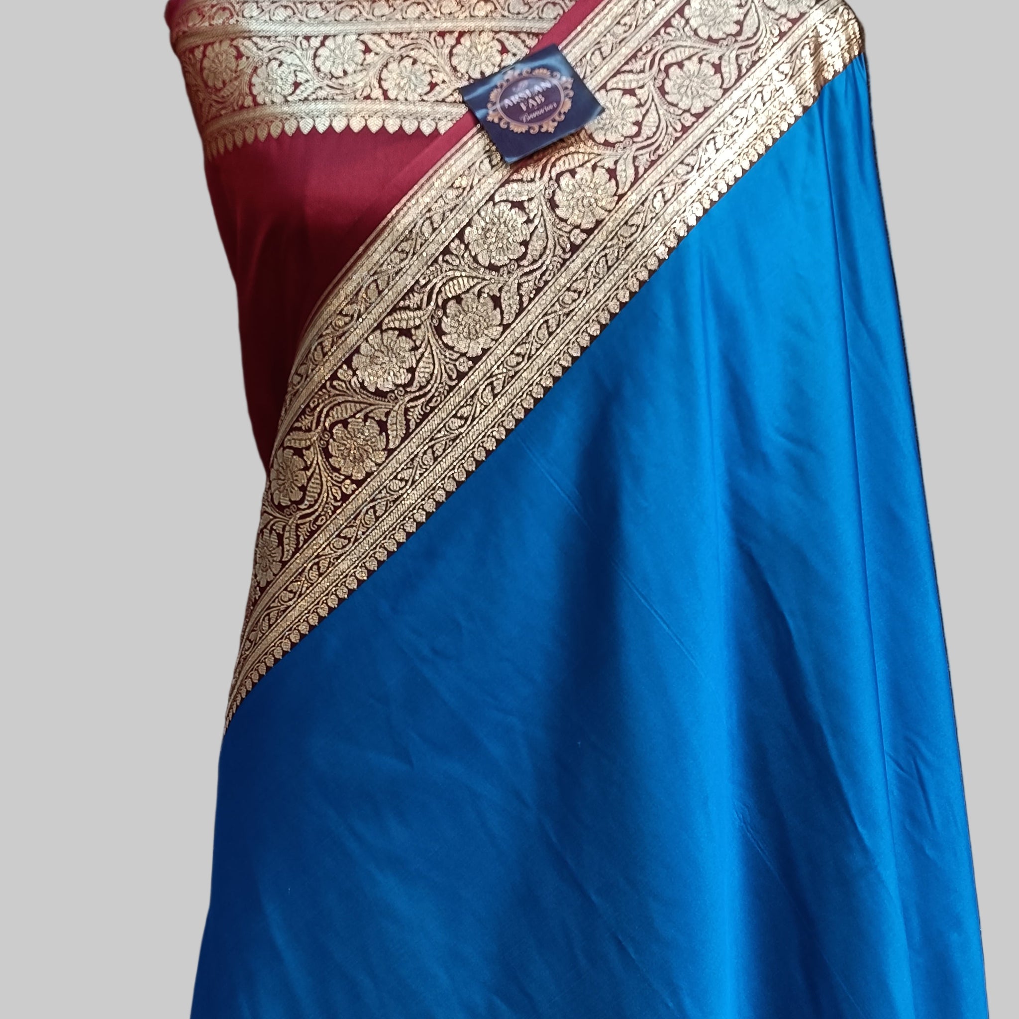 Banarasi Satan Silk Pallu Border Saree