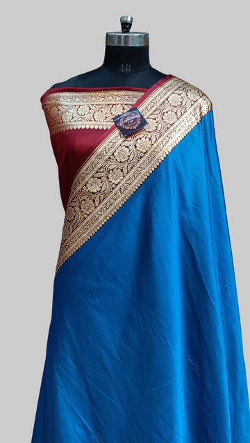 Banarasi Satan Silk Pallu Border Saree