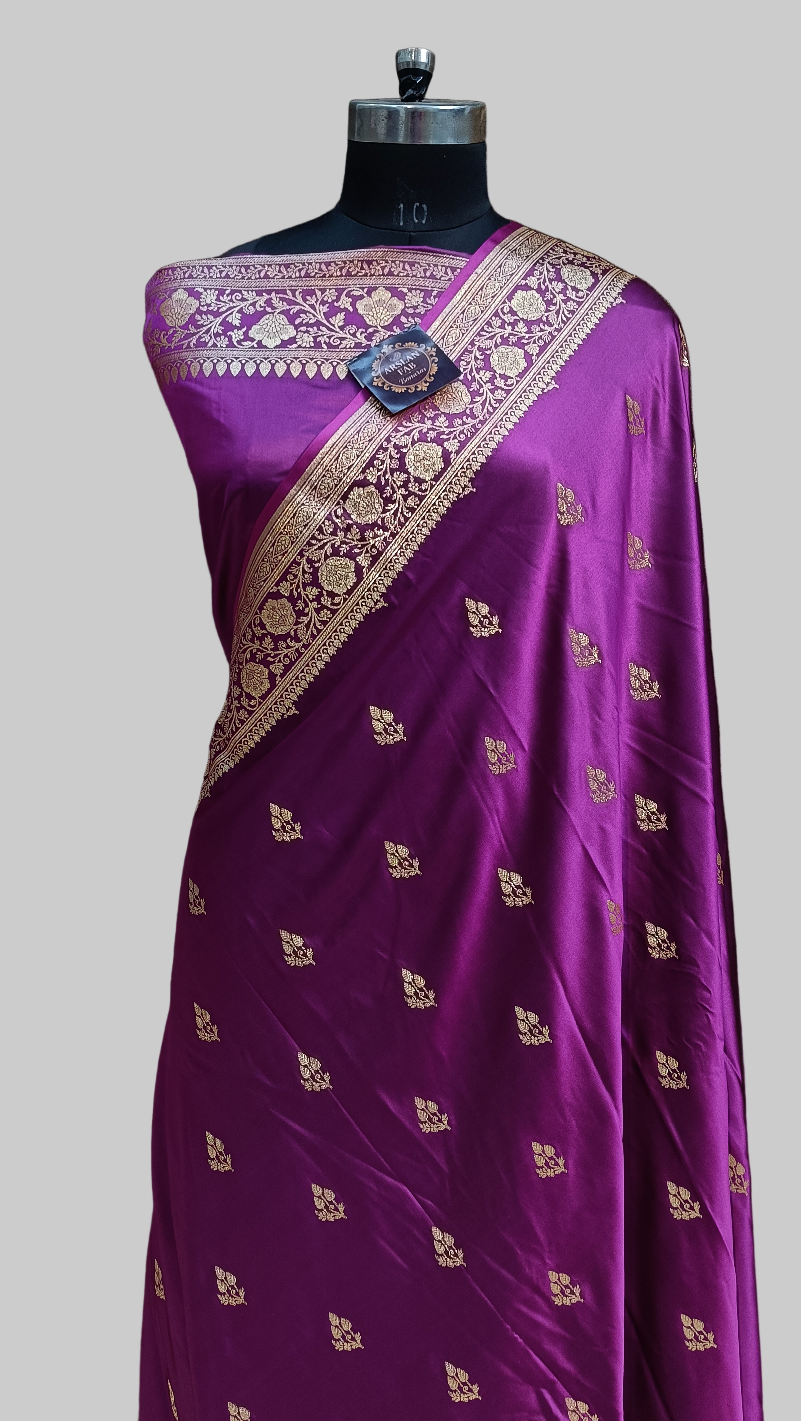 Magenta Banarasi  Satan Silk Saree