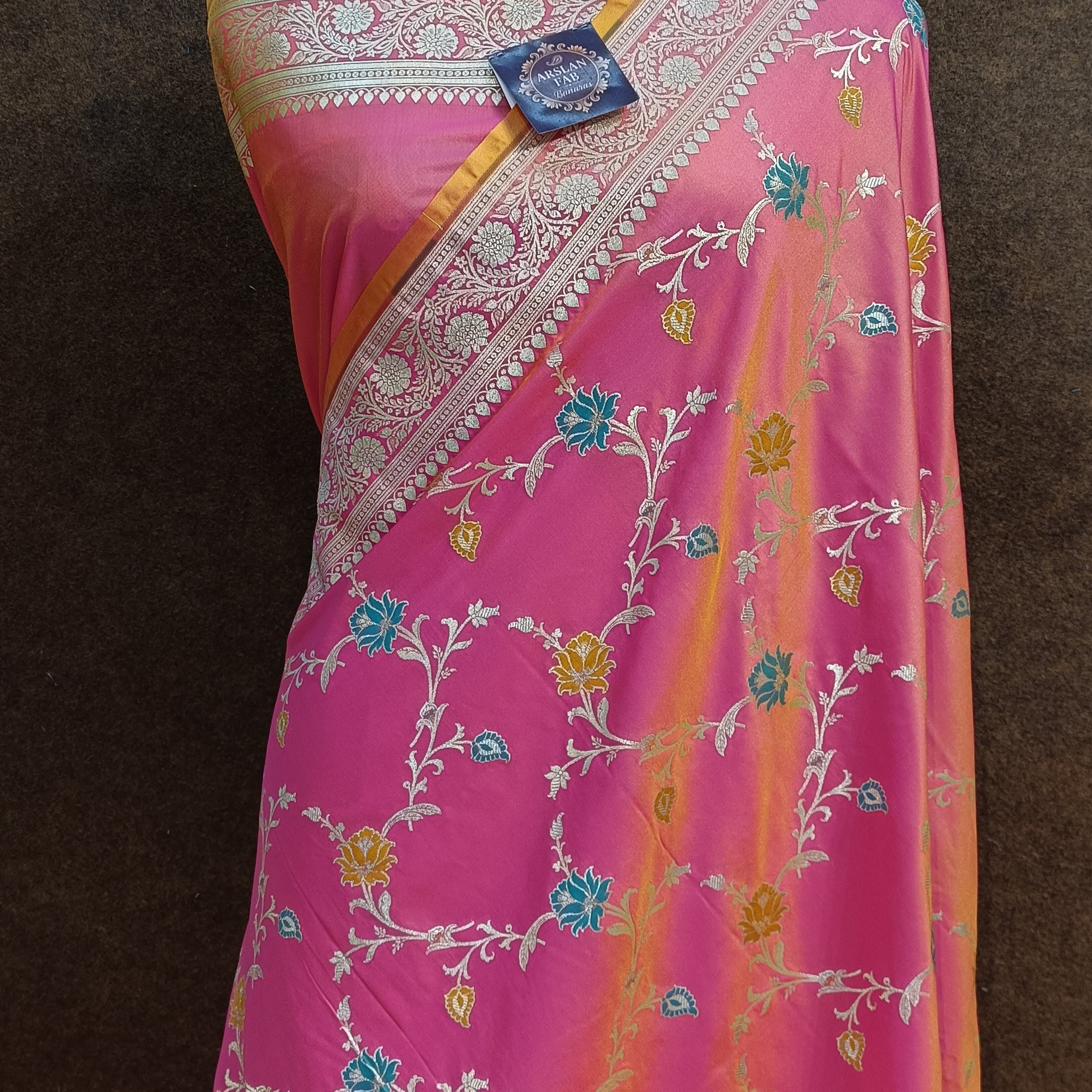 Lait Pink Banarasi Pawri Meena Saree