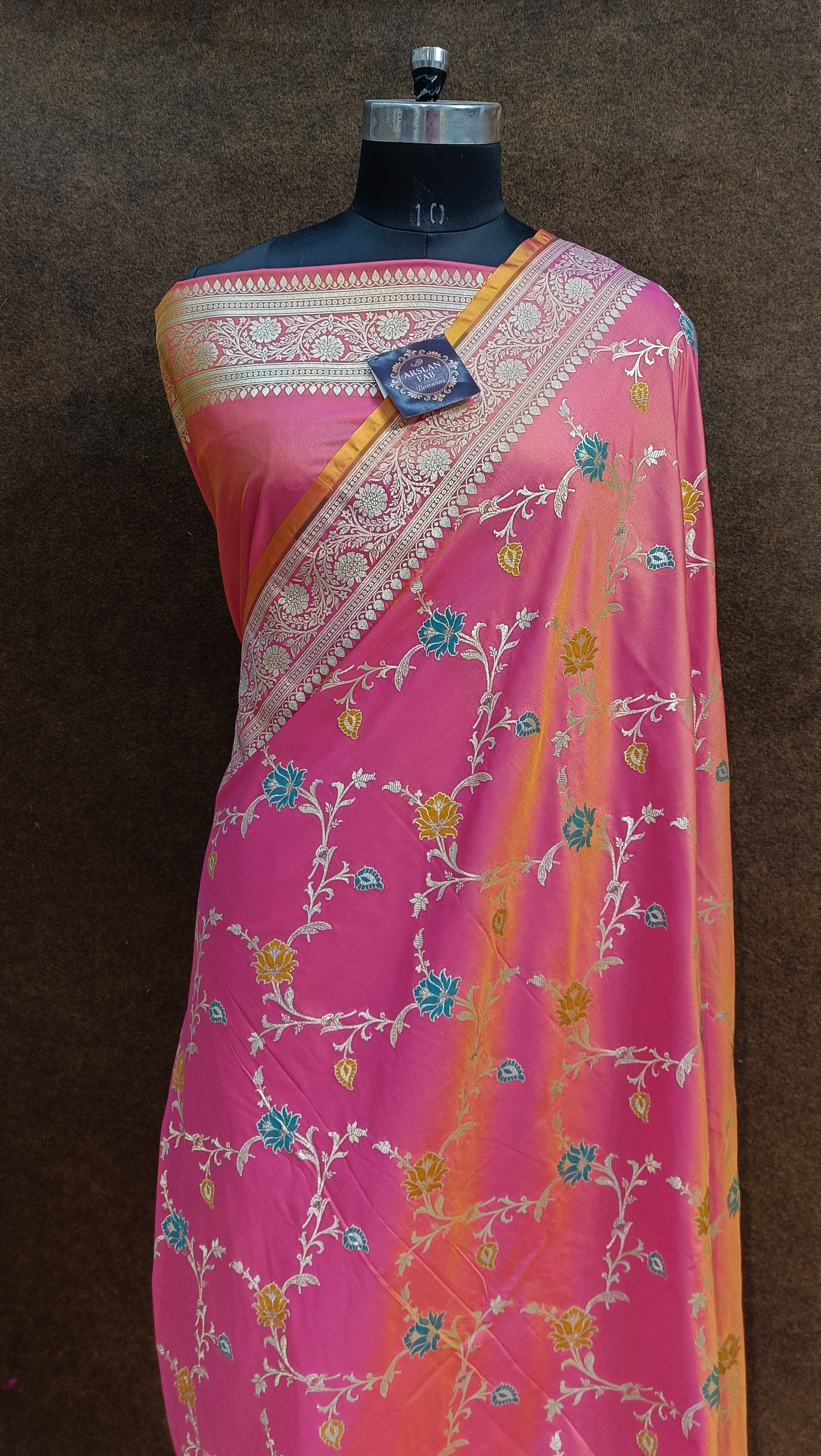 Lait Pink Banarasi Pawri Meena Saree