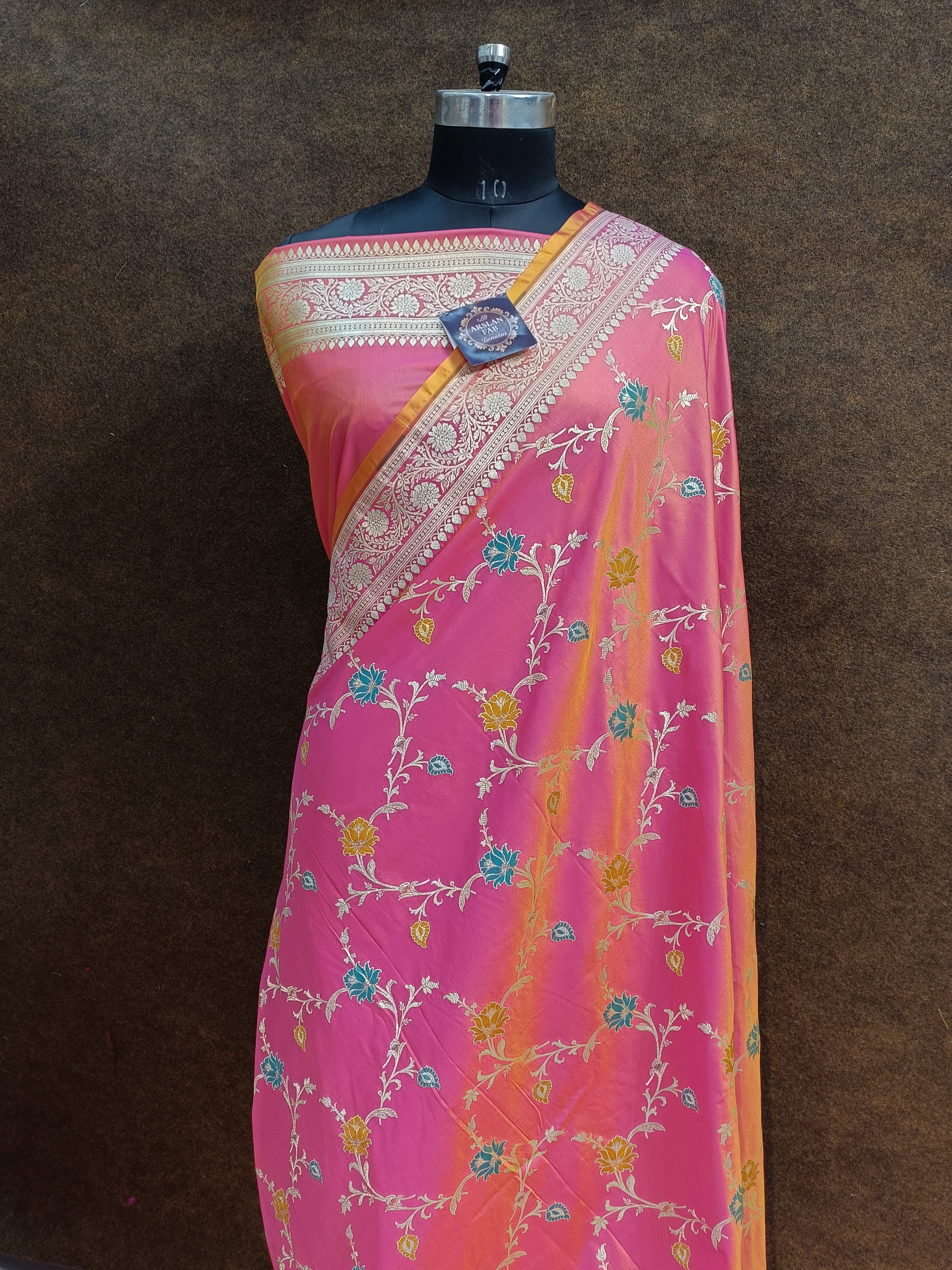 Lait Pink Banarasi Pawri Meena Saree