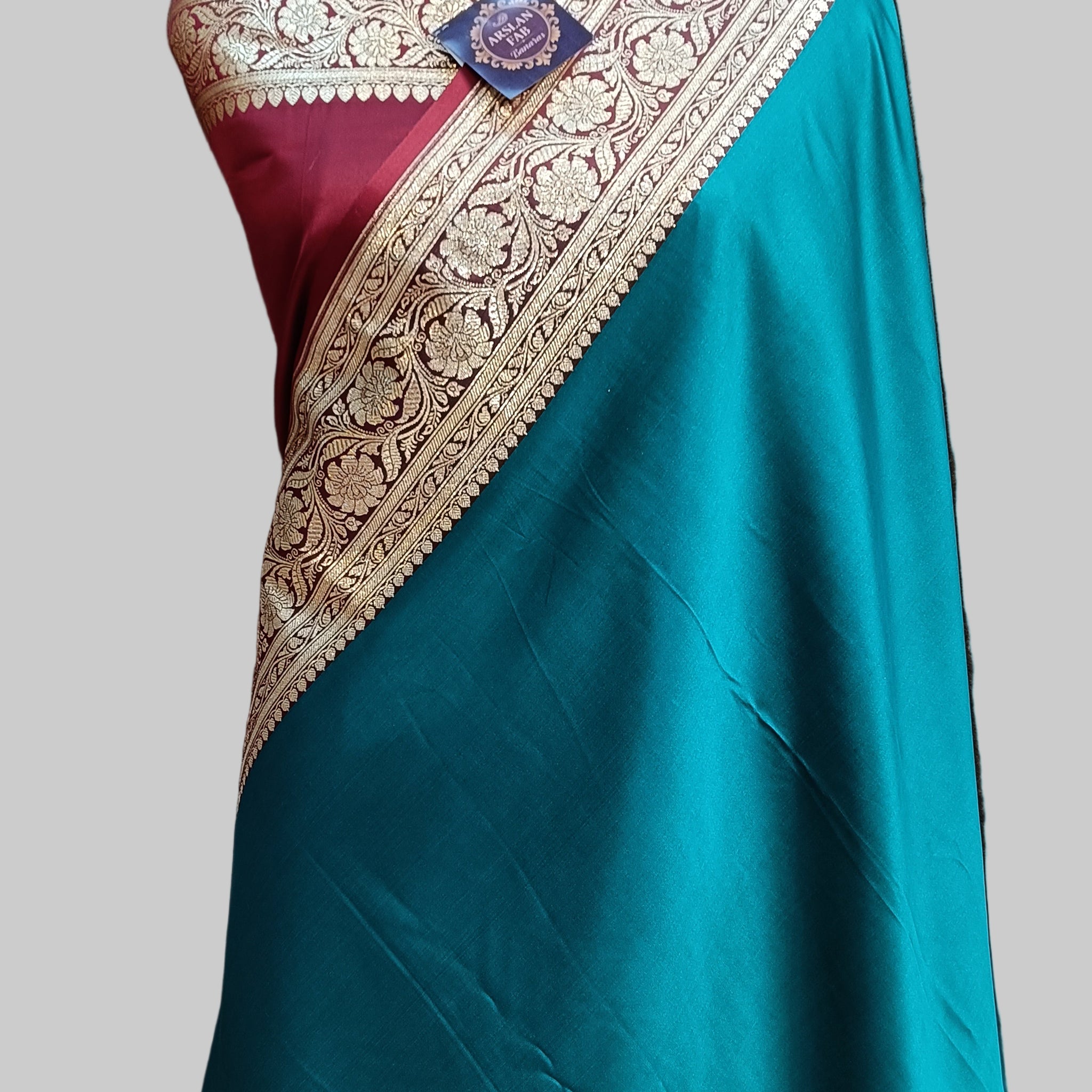 Banarasi Satan Silk Pallu Border Saree