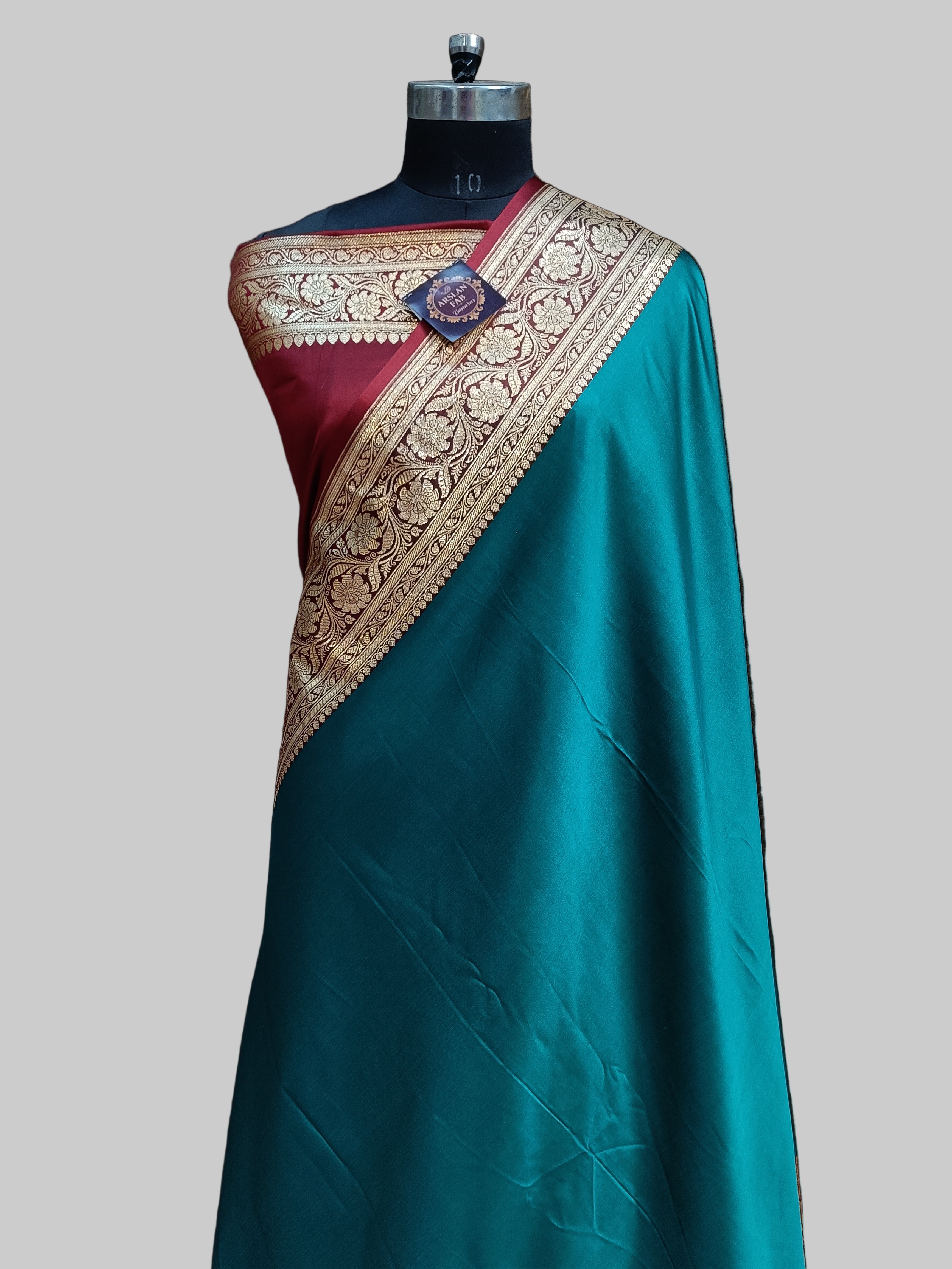 Banarasi Satan Silk Pallu Border Saree