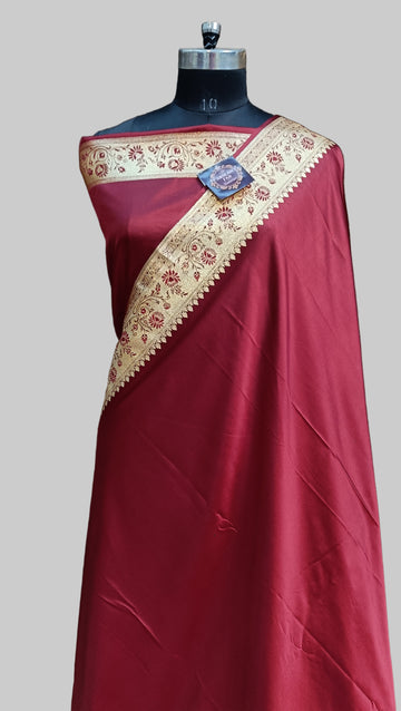 Banarasi Satan Silk Pallu Border Saree
