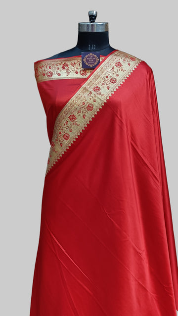 Banarasi Satan Silk Pallu Border Saree