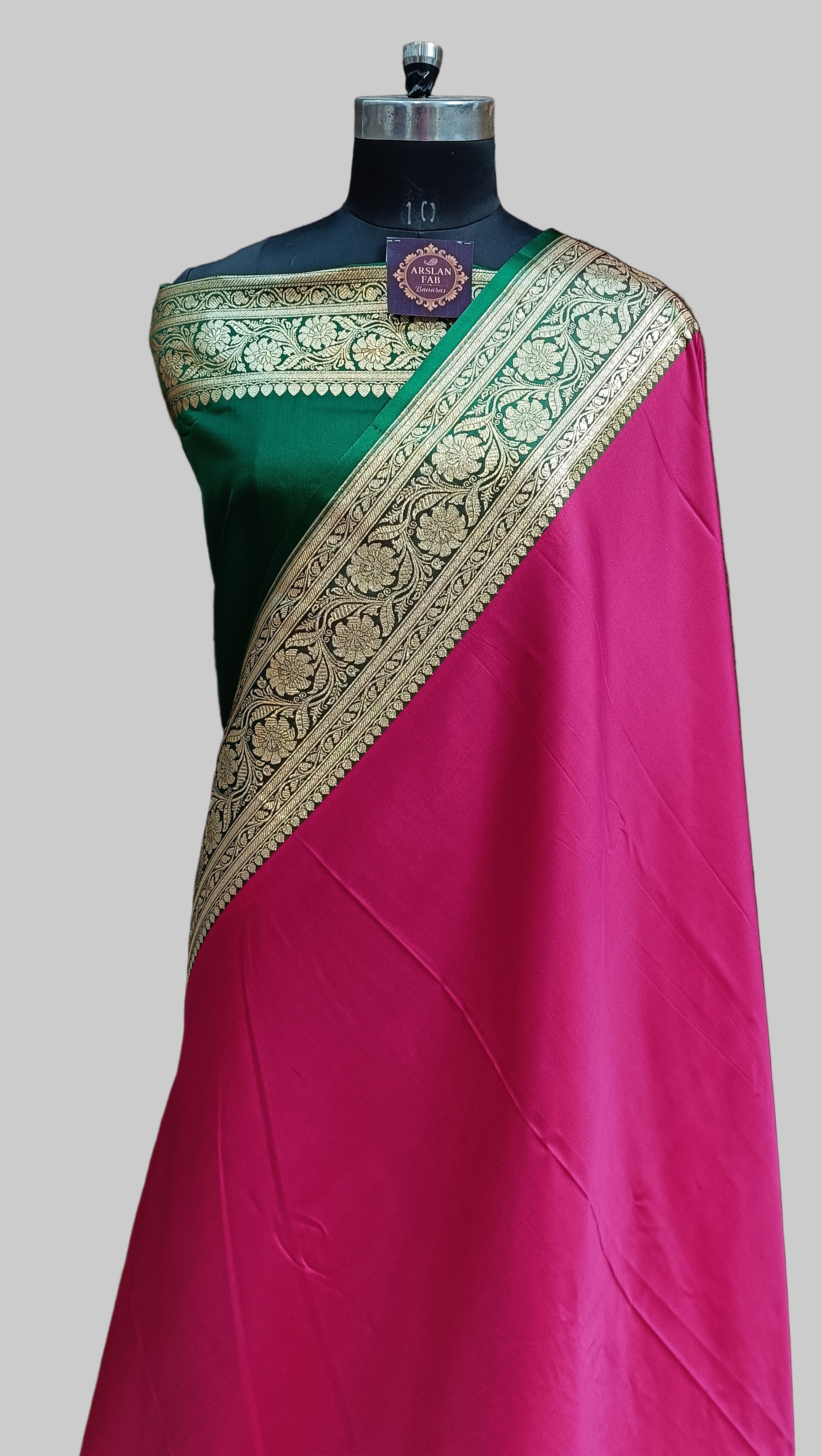 Banarasi Satan Silk Pallu Border Saree