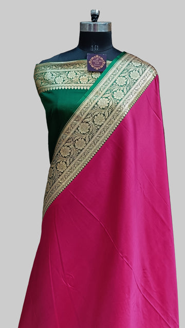 Banarasi Satan Silk Pallu Border Saree