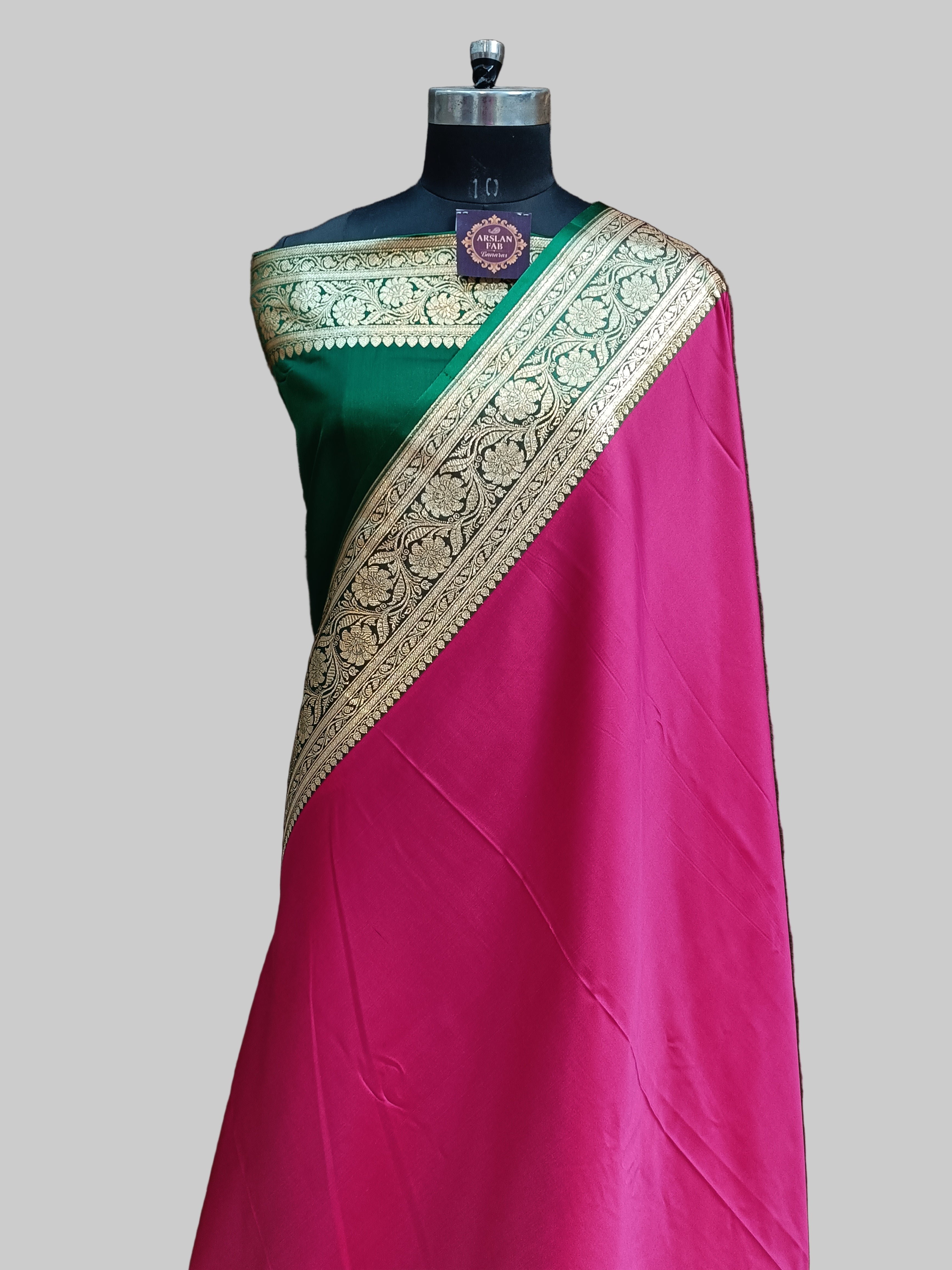 Banarasi Satan Silk Pallu Border Saree