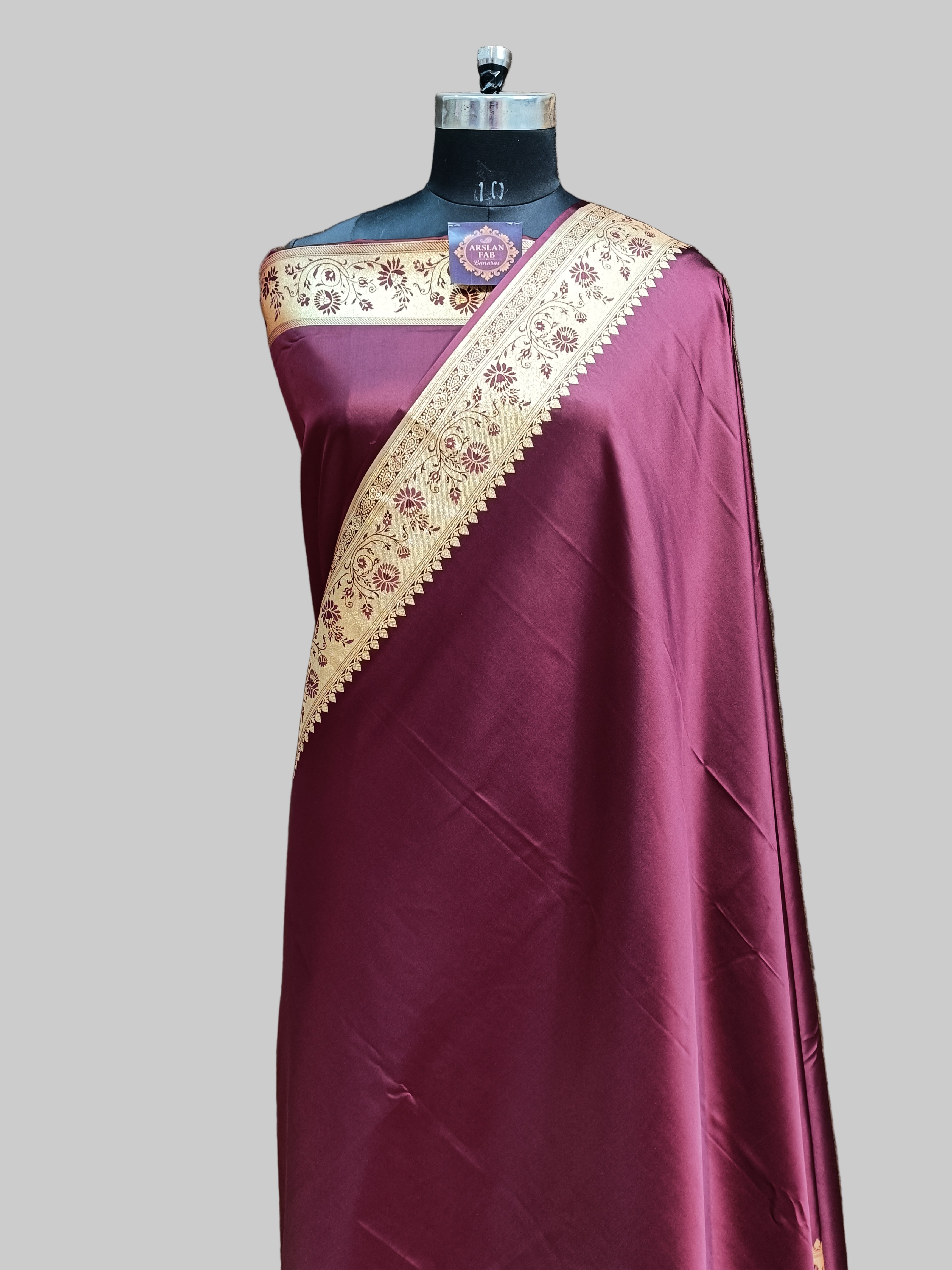 Banarasi Satan Silk Pallu Border Saree