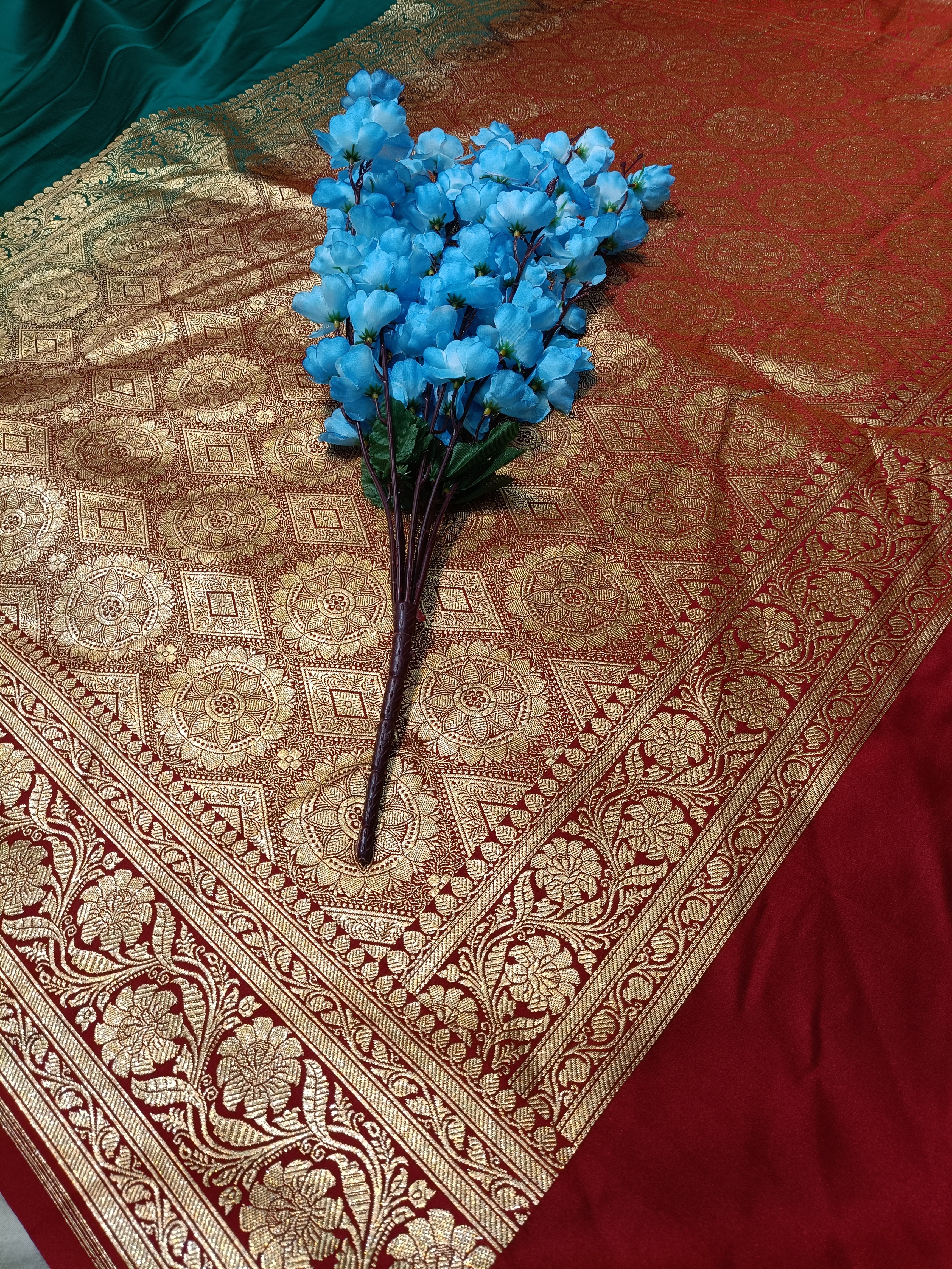 Banarasi Satan Silk Pallu Border Saree