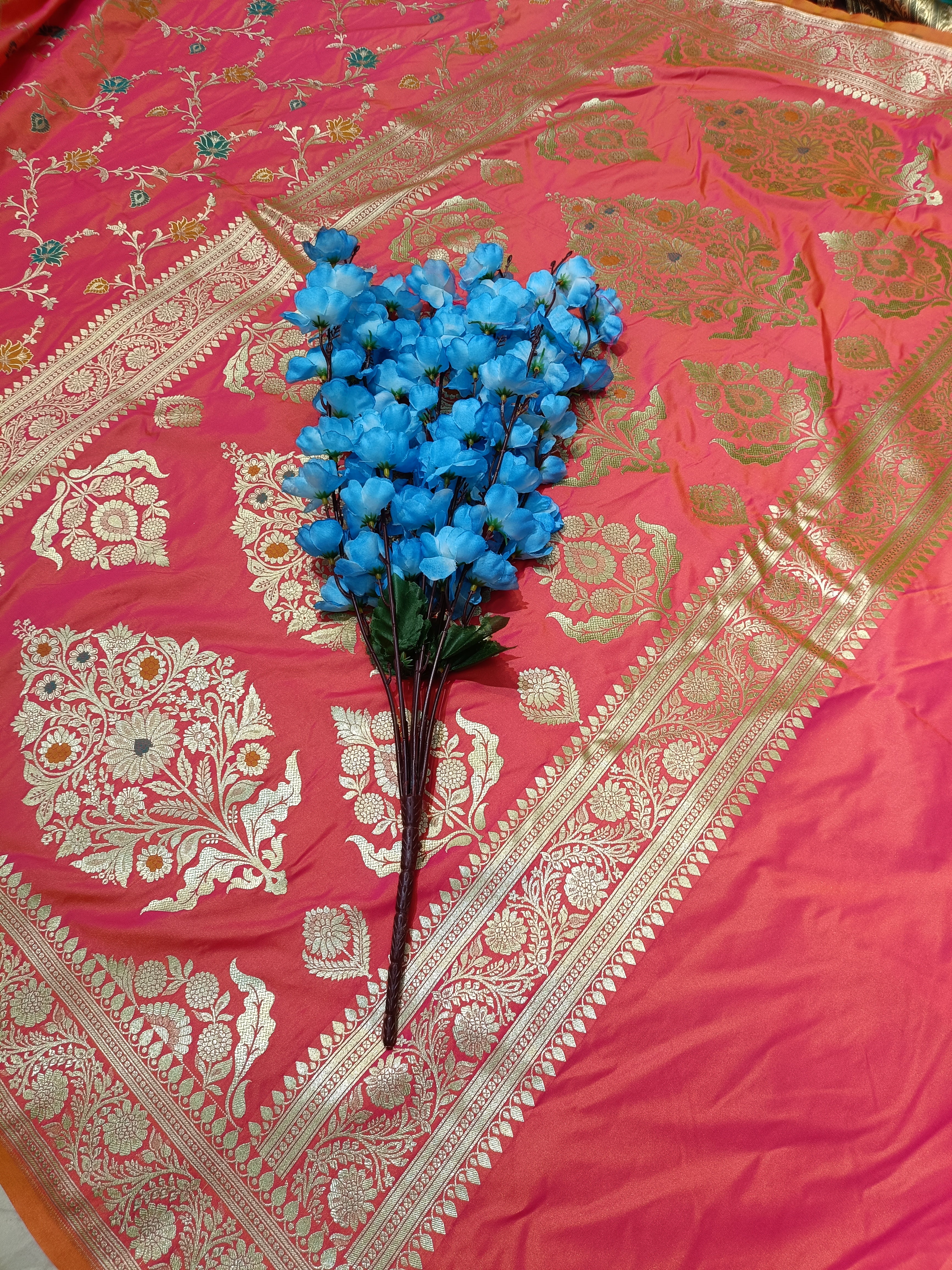 Lait Pink Banarasi Pawri Meena Saree