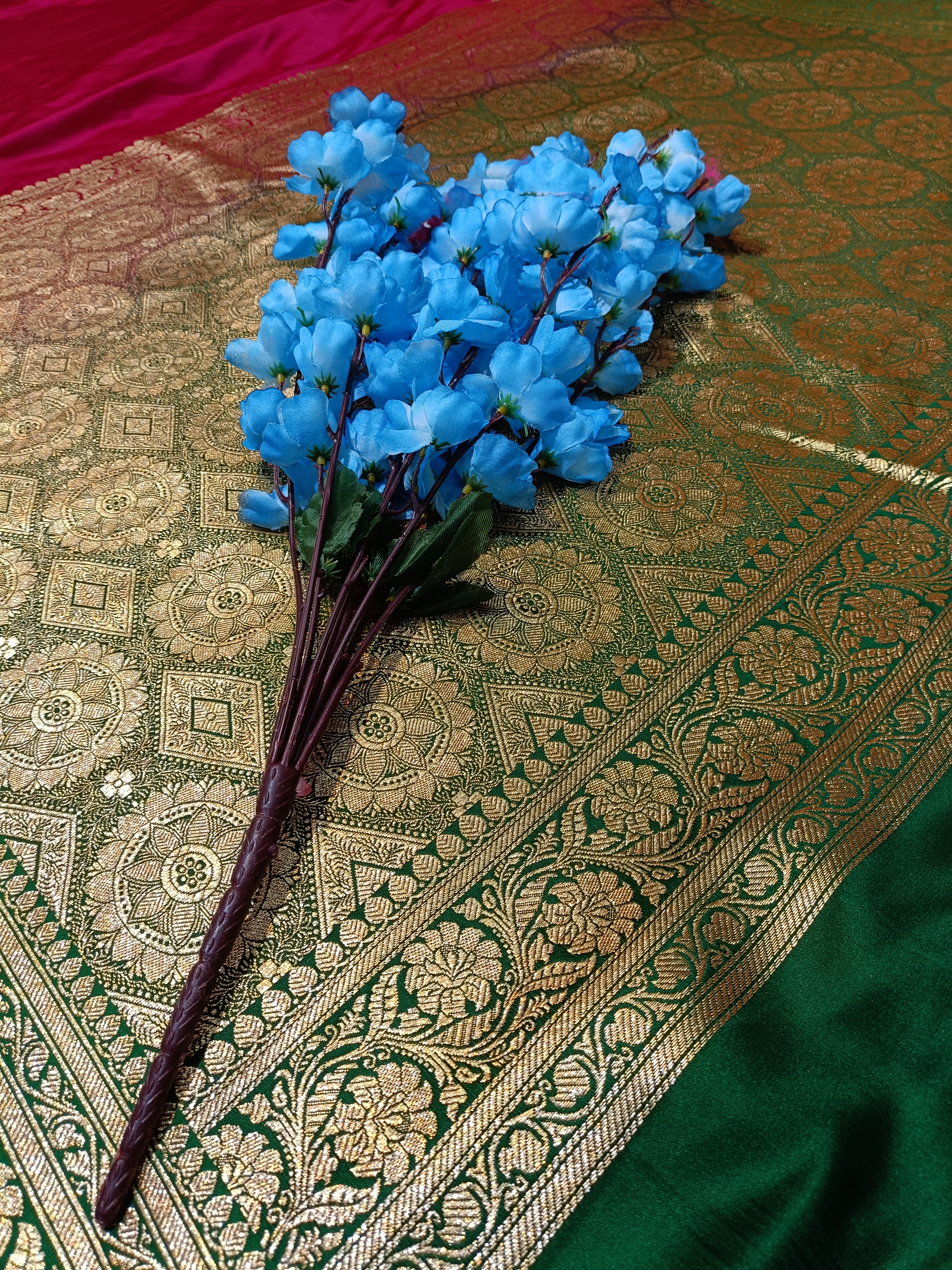 Banarasi Satan Silk Pallu Border Saree