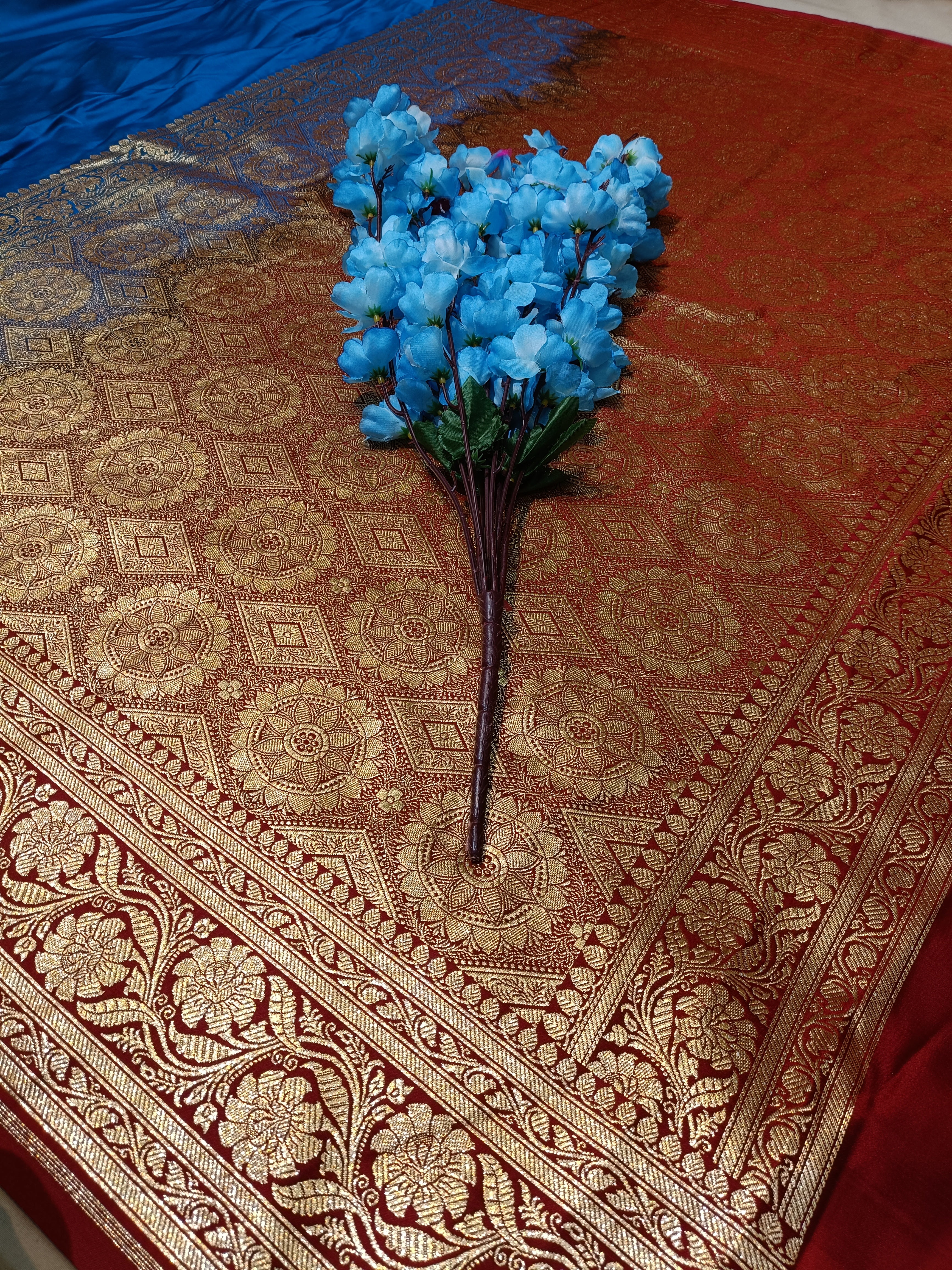 Banarasi Satan Silk Pallu Border Saree