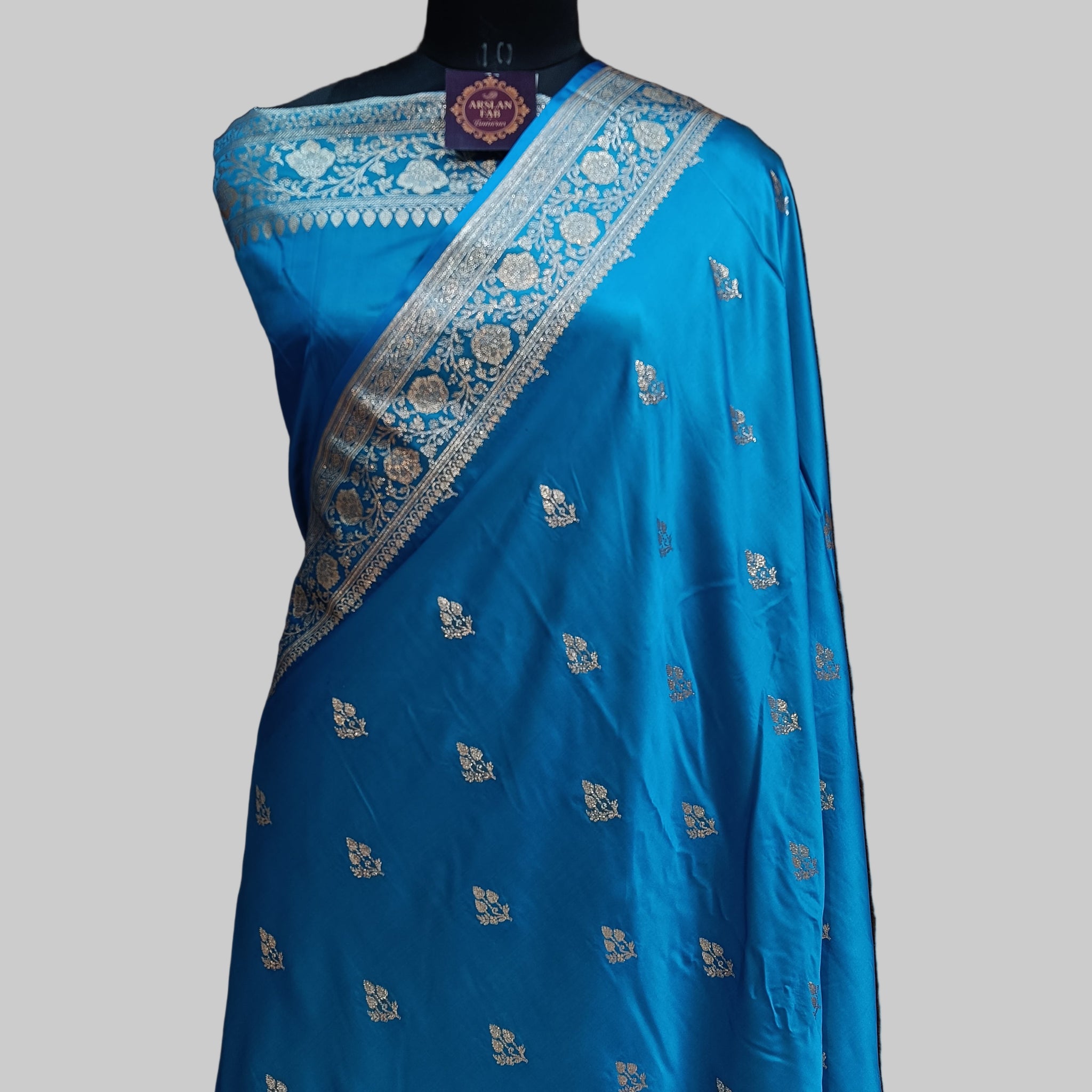 firozi Banarasi Satan Silk Saree