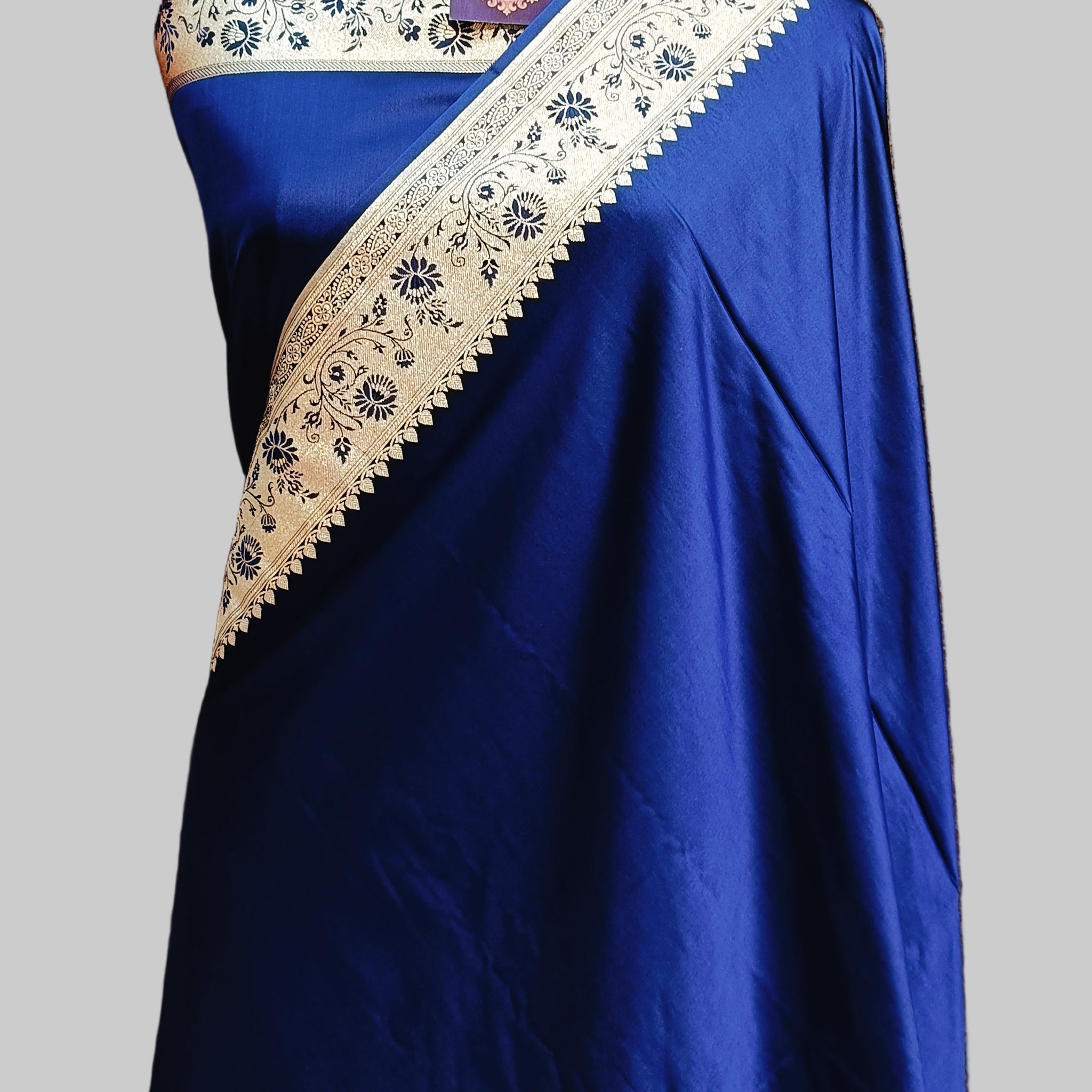 Banarasi Satan Silk Pallu Border Saree