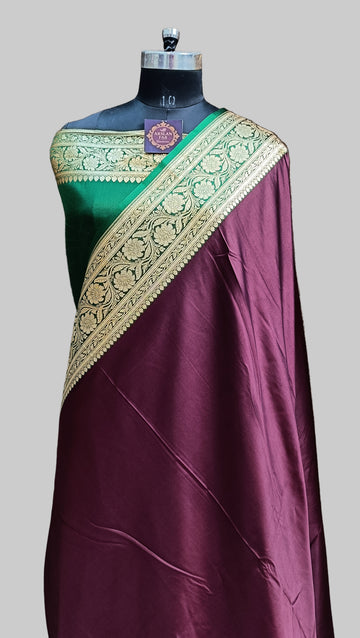 Banarasi Satan Silk Pallu Border Saree