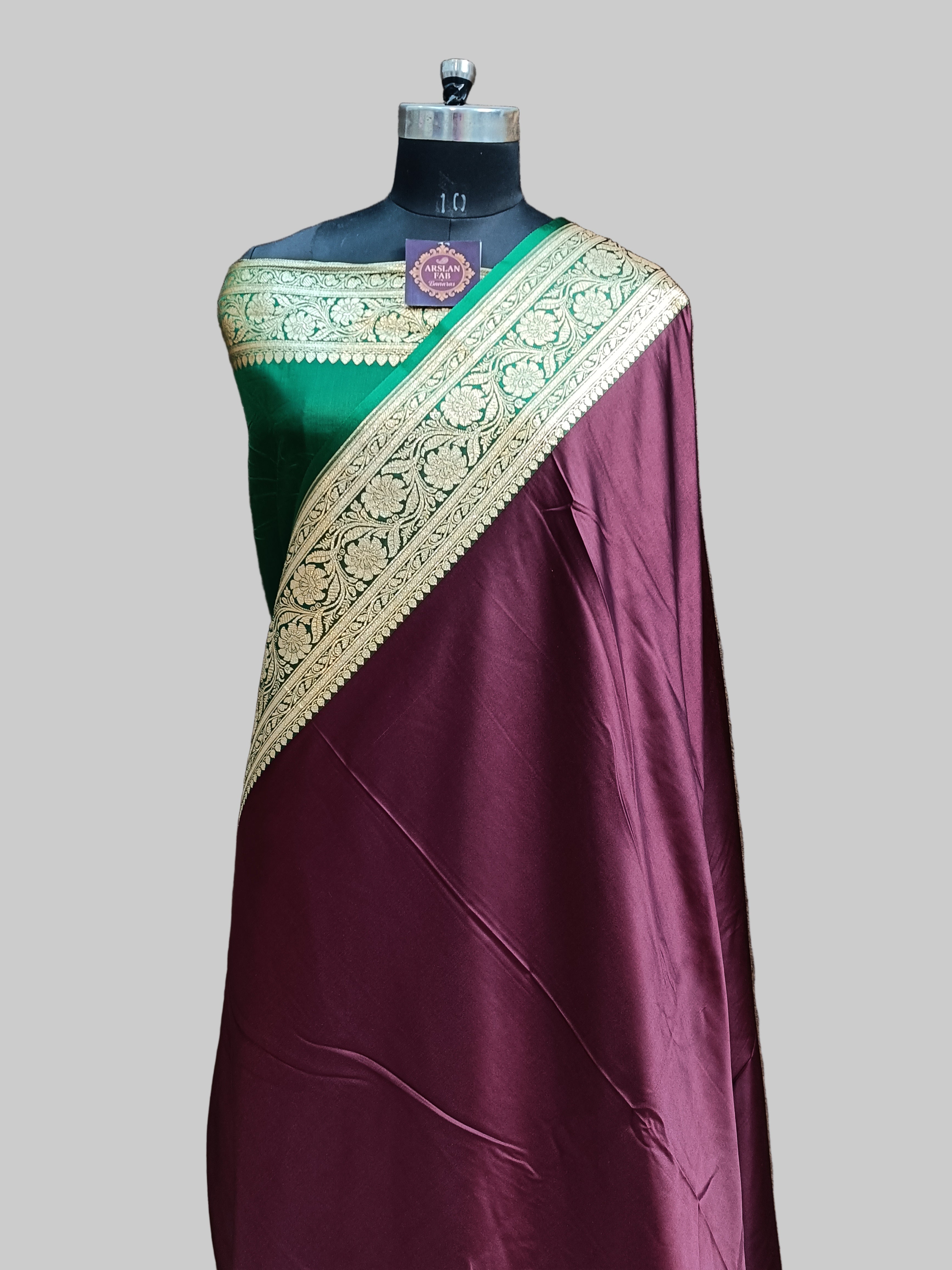 Banarasi Satan Silk Pallu Border Saree