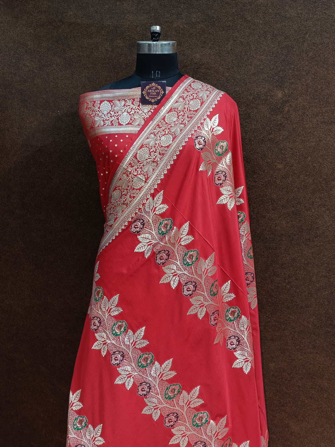Rad Banarasi  Pawri Silk Meena Saree