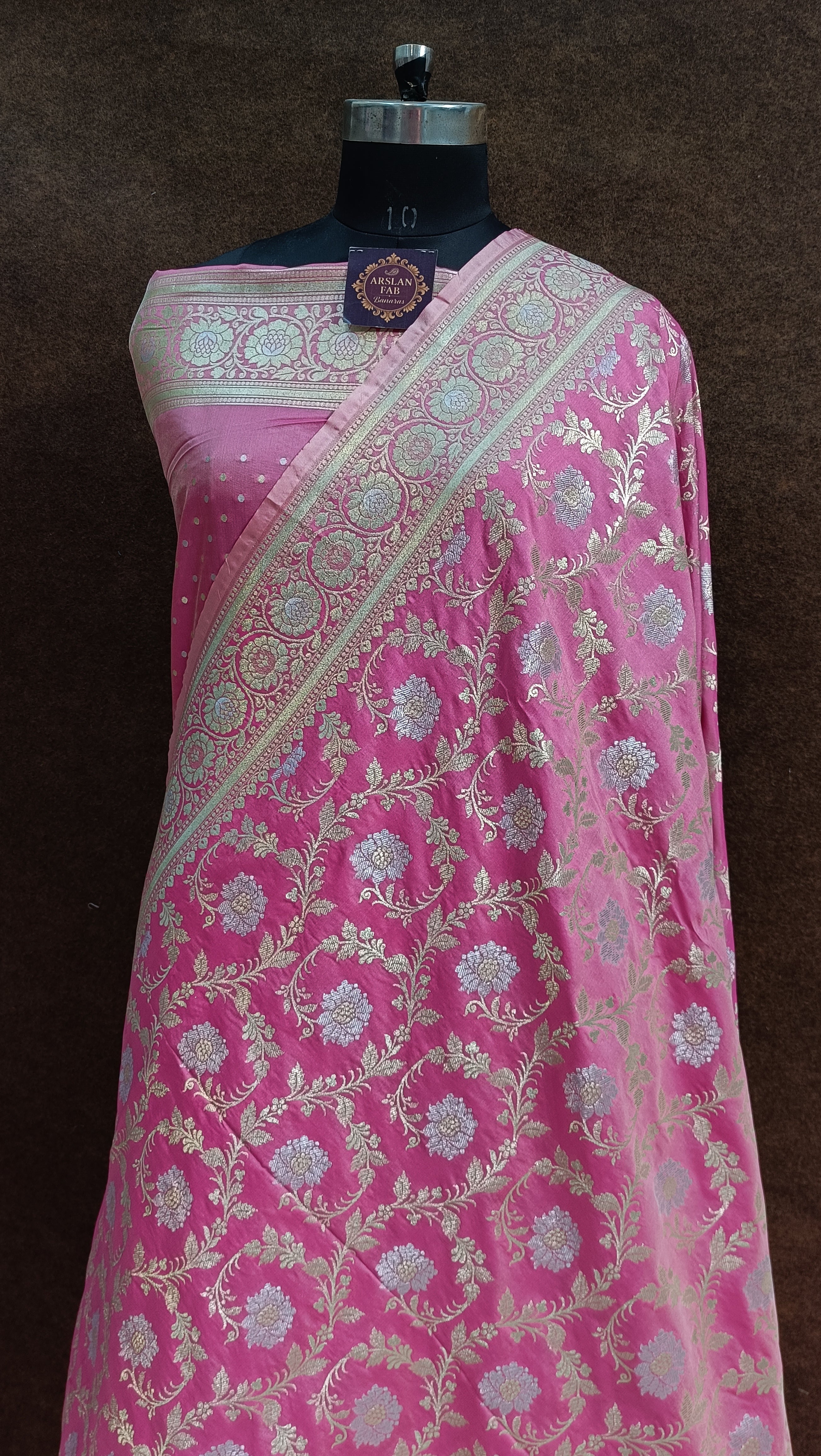Banarasi Pawri Silk Pink Saree