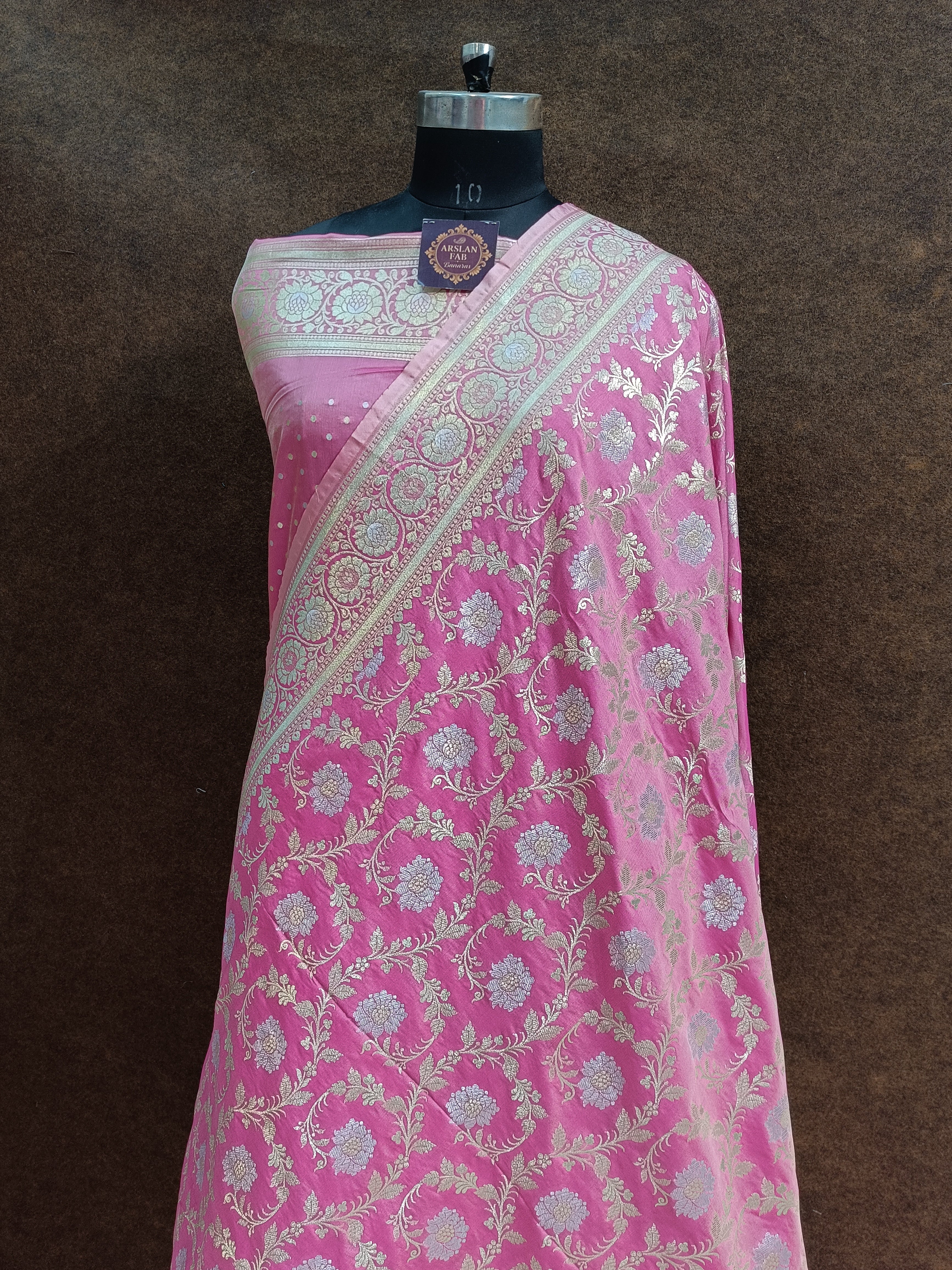 Banarasi Pawri Silk Pink Saree