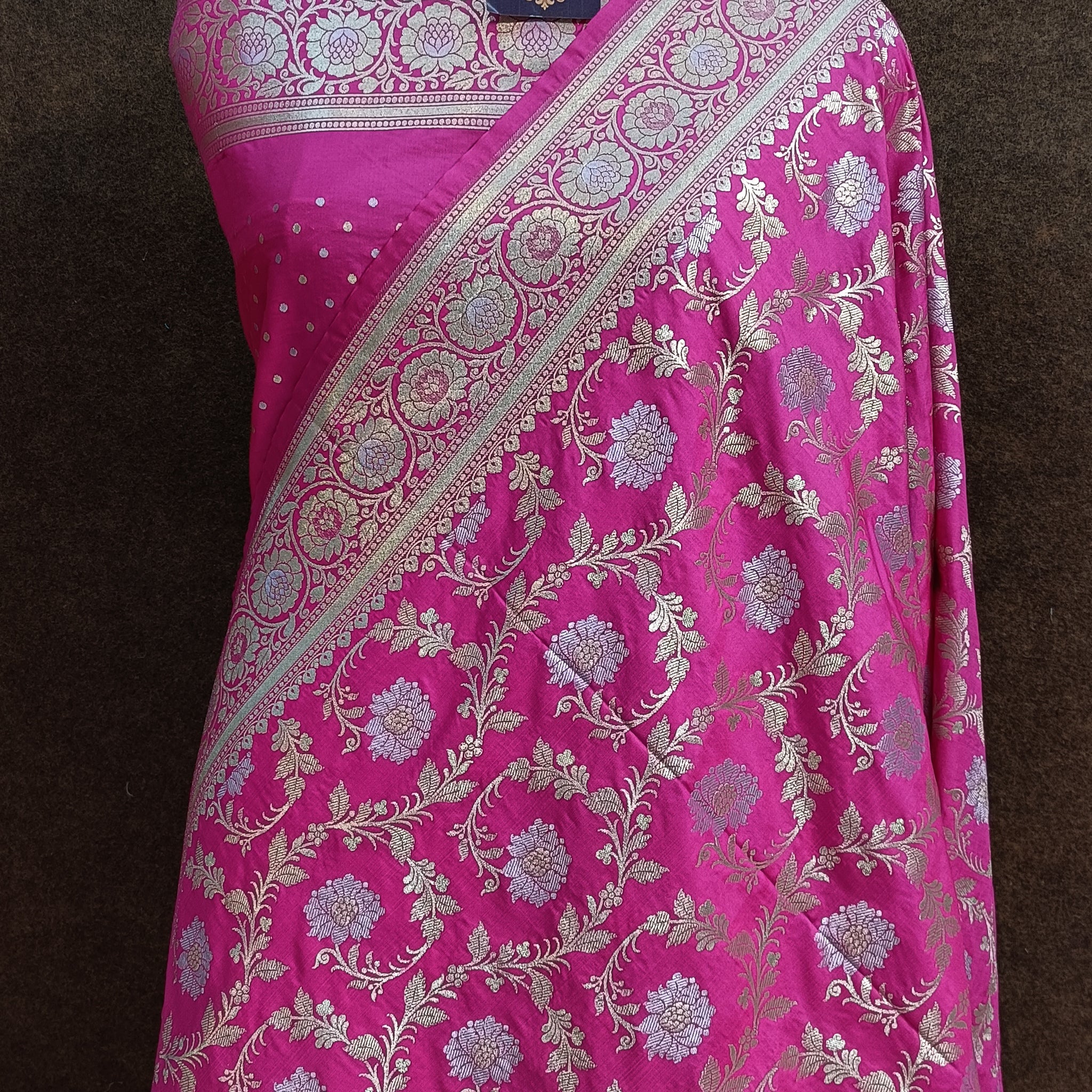 Banarasi Pawri Silk Rani Saree