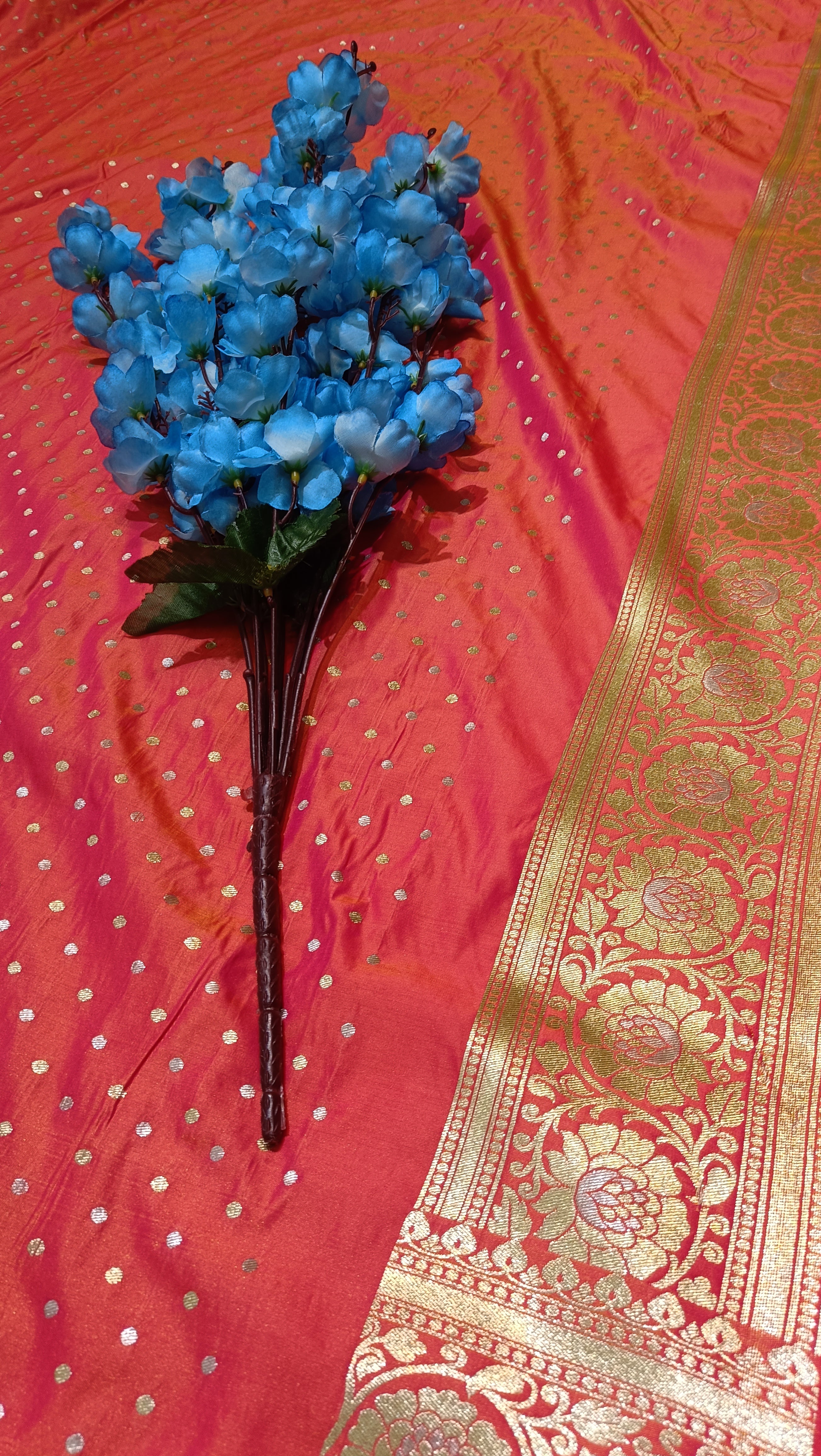 Banarasi Pawri Silk Silver Meena Pink Saree