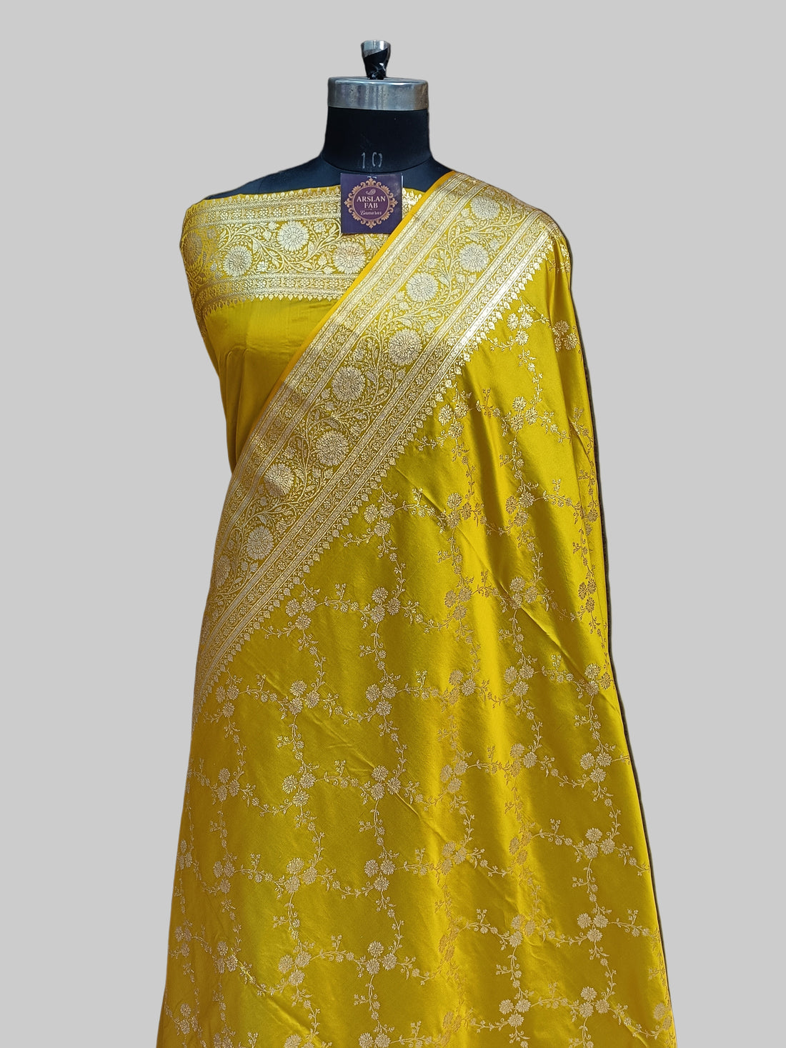 Pista Green Banarasi Satan Silk Saree