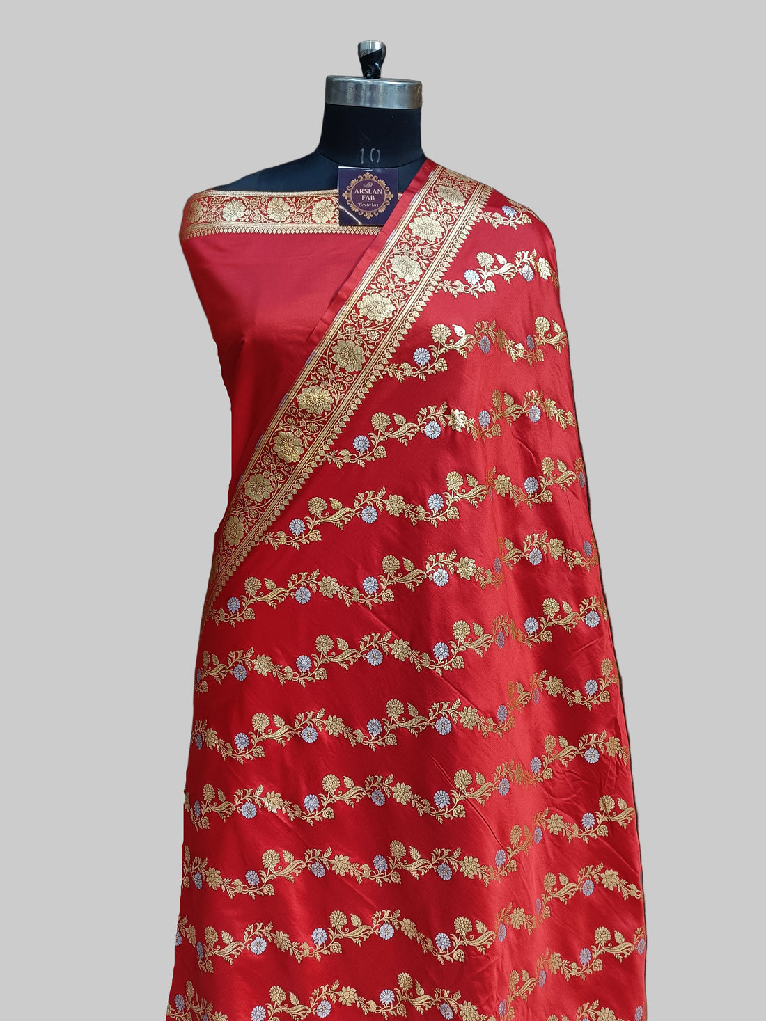 Banarasi Satan Silk Silver Meena Saree