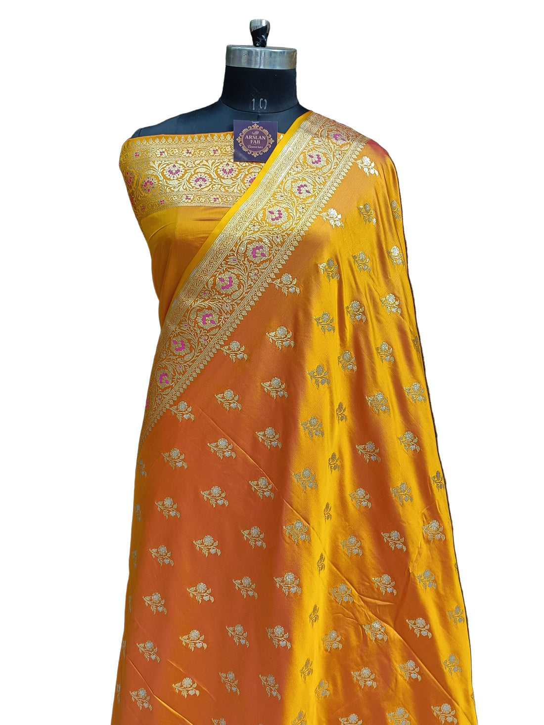 Banarasi Satan Silk Silver Meena Saree