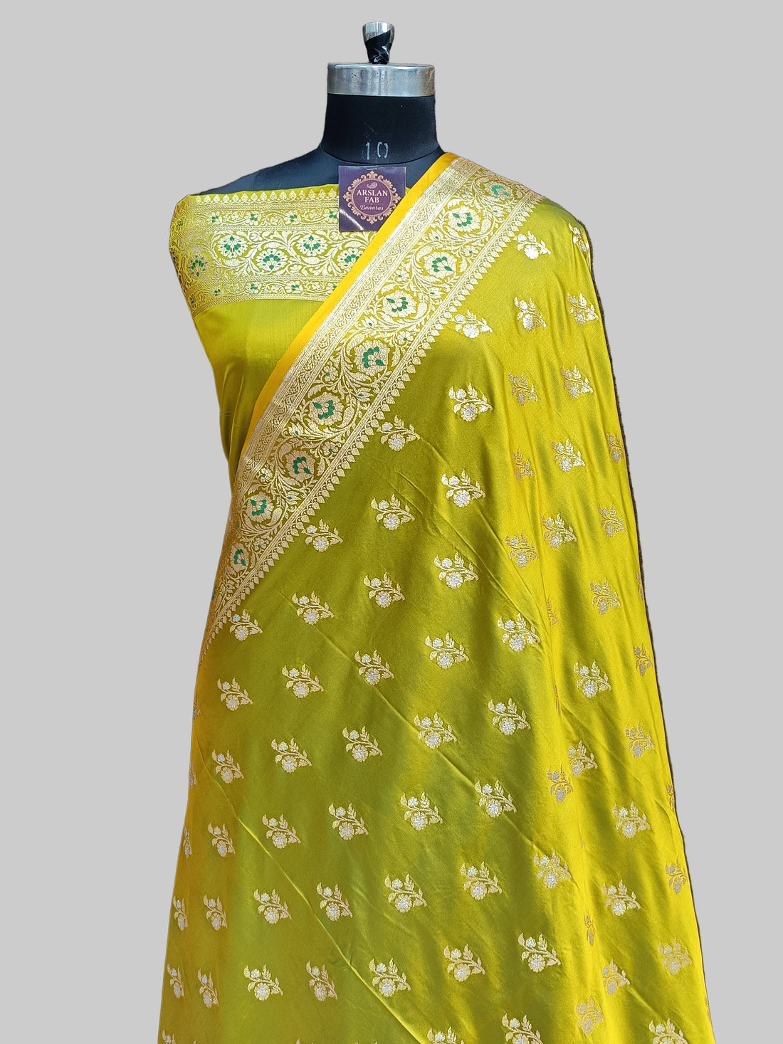 Banarasi Satan Silk Silver Meena Saree