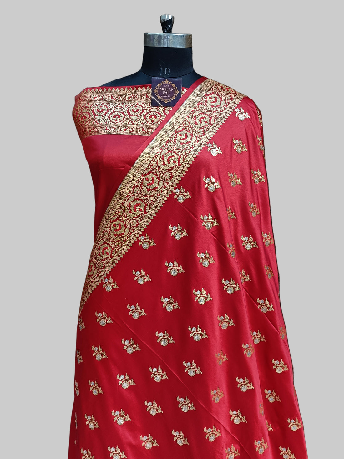 Banarasi Satan Silk Silver Meena Saree