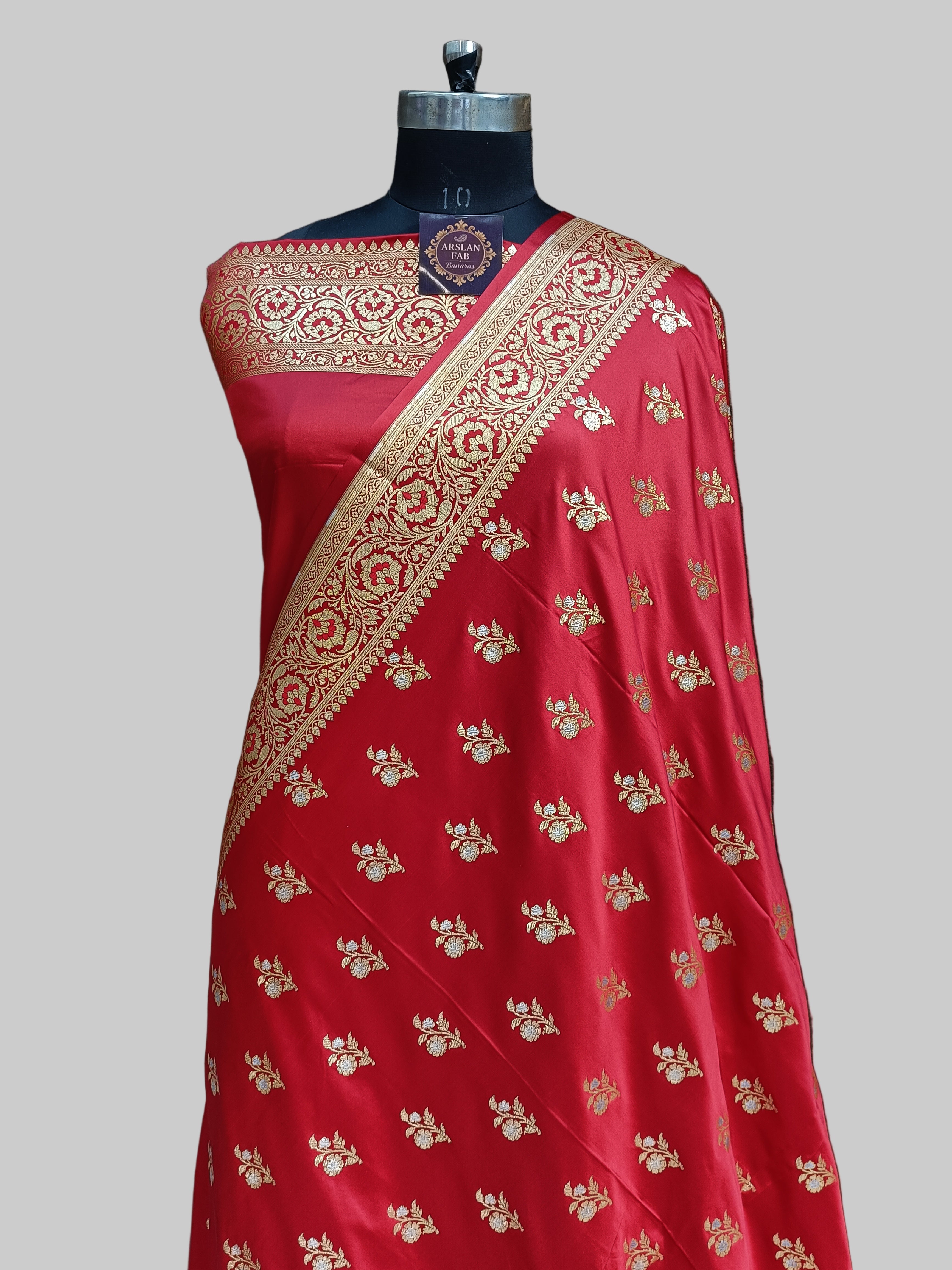 Banarasi Satan Silk Silver Meena Saree
