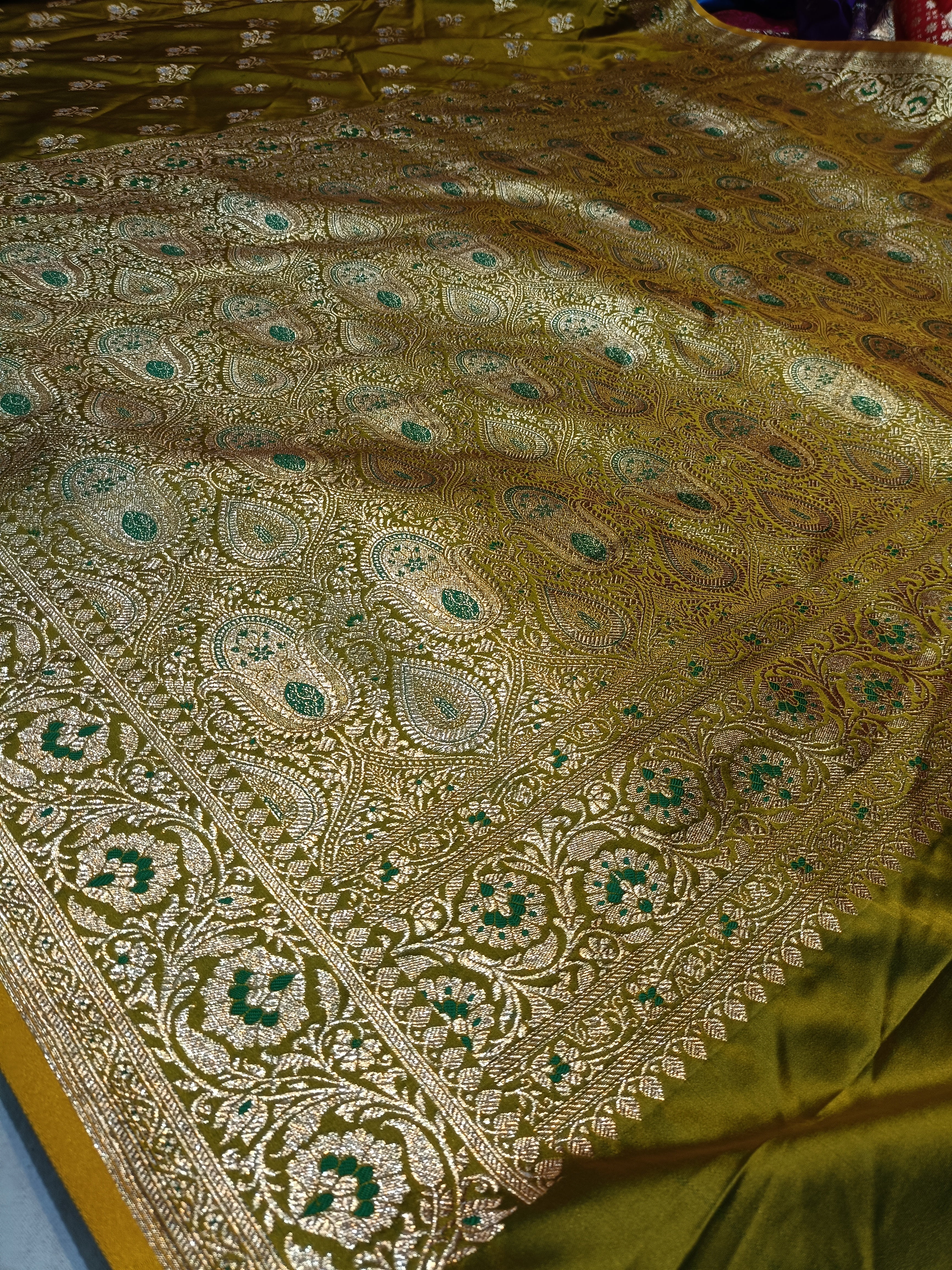 Banarasi Satan Silk Silver Meena Saree