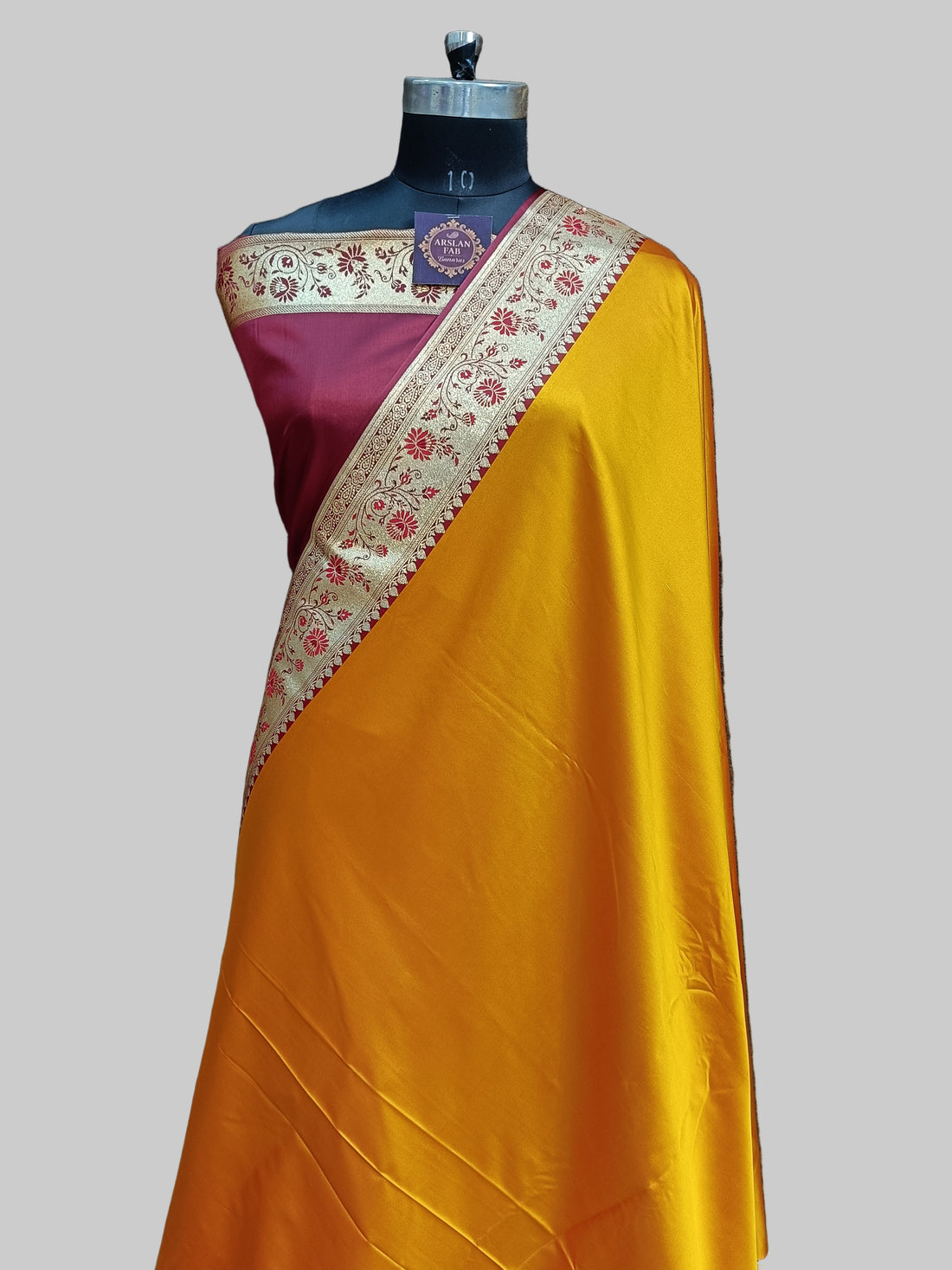 Banarasi Satan Silk Pallu Border Saree