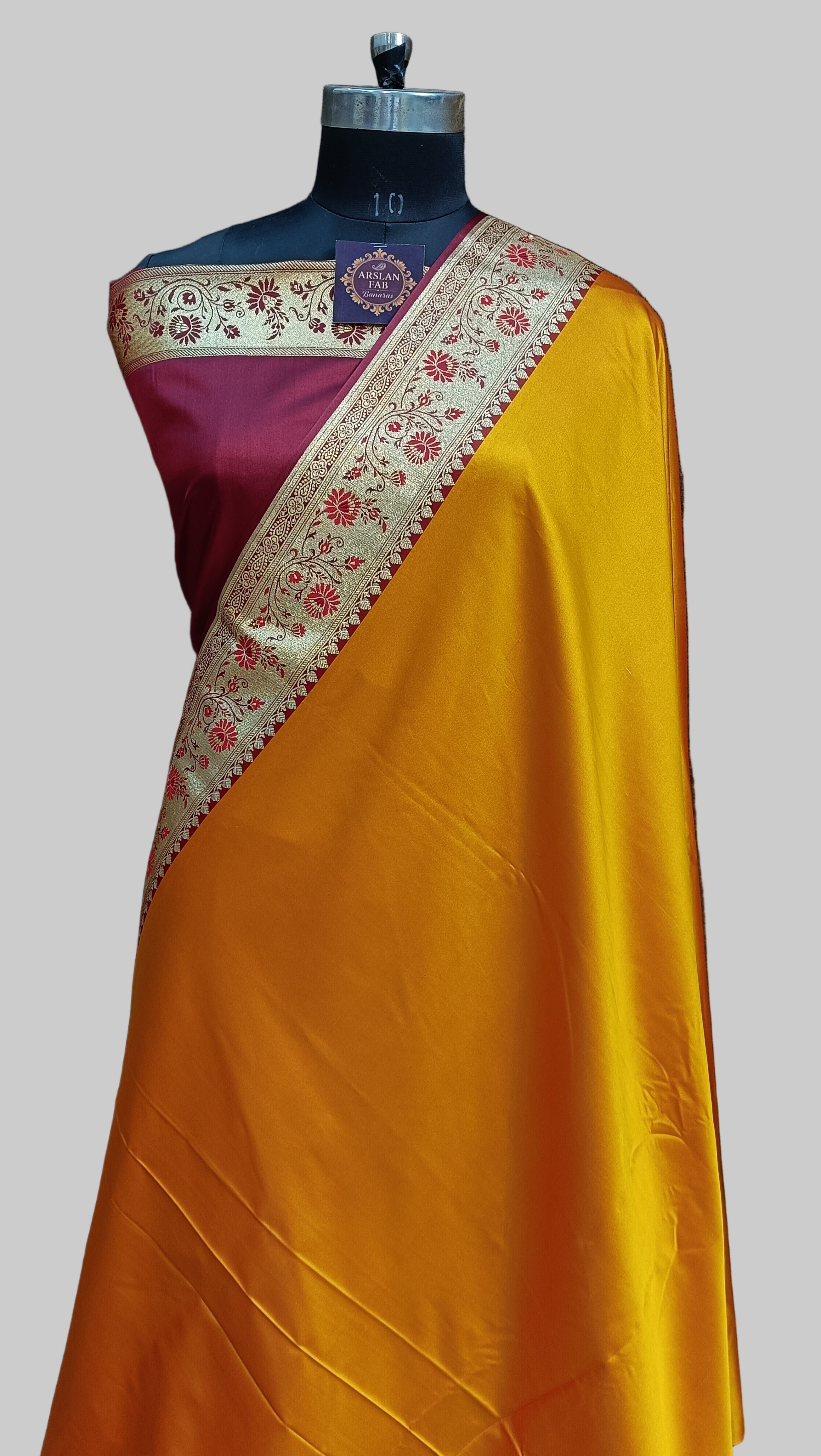 Banarasi Satan Silk Pallu Border Saree