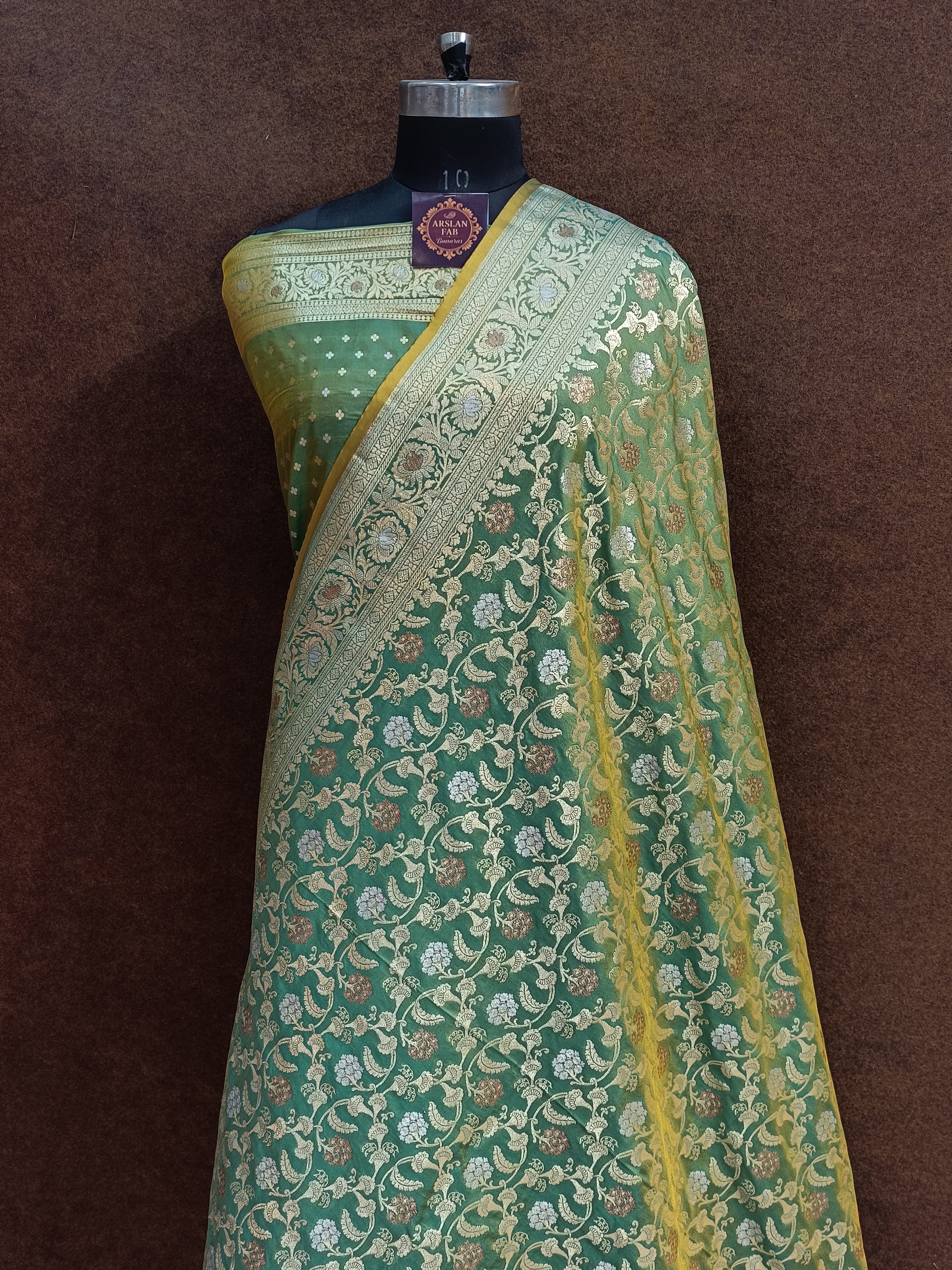 Banarasi C Green Pawri Silk Saree
