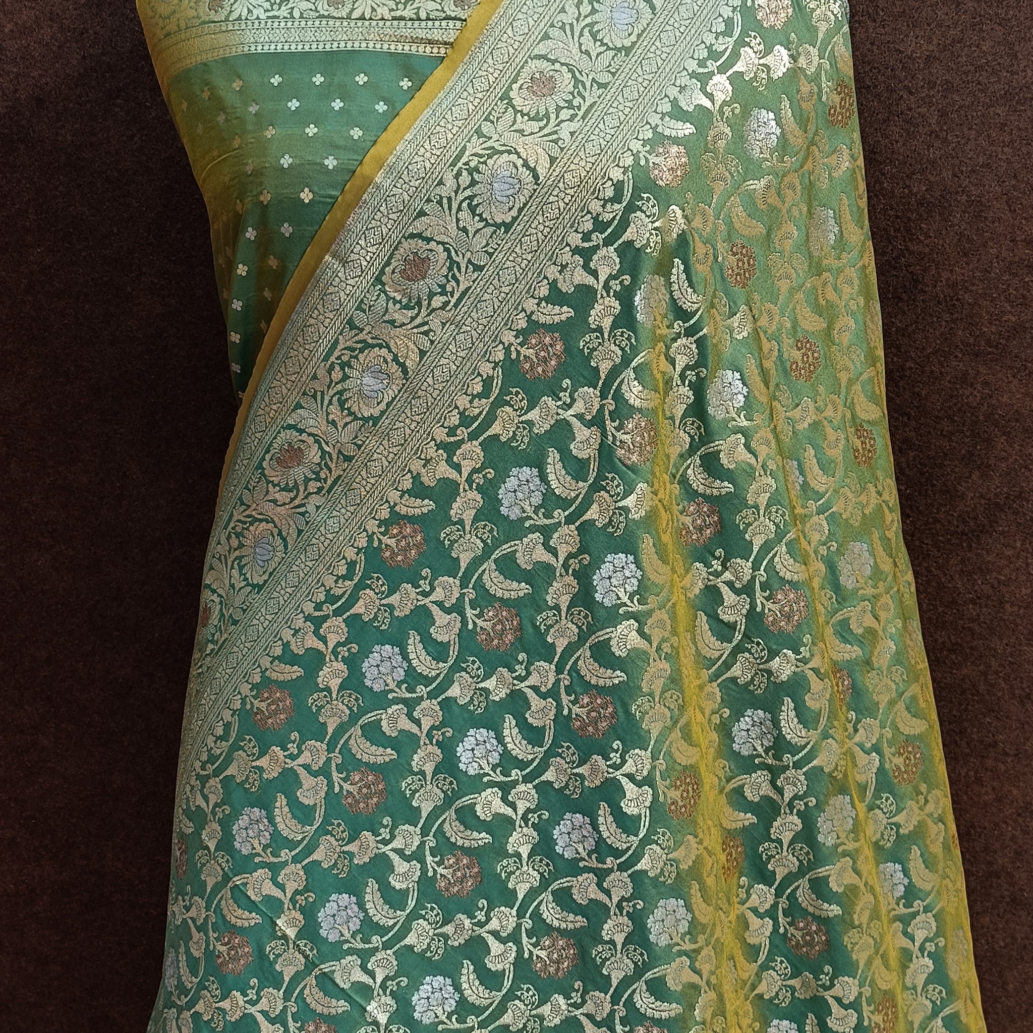 Banarasi C Green Pawri Silk Saree