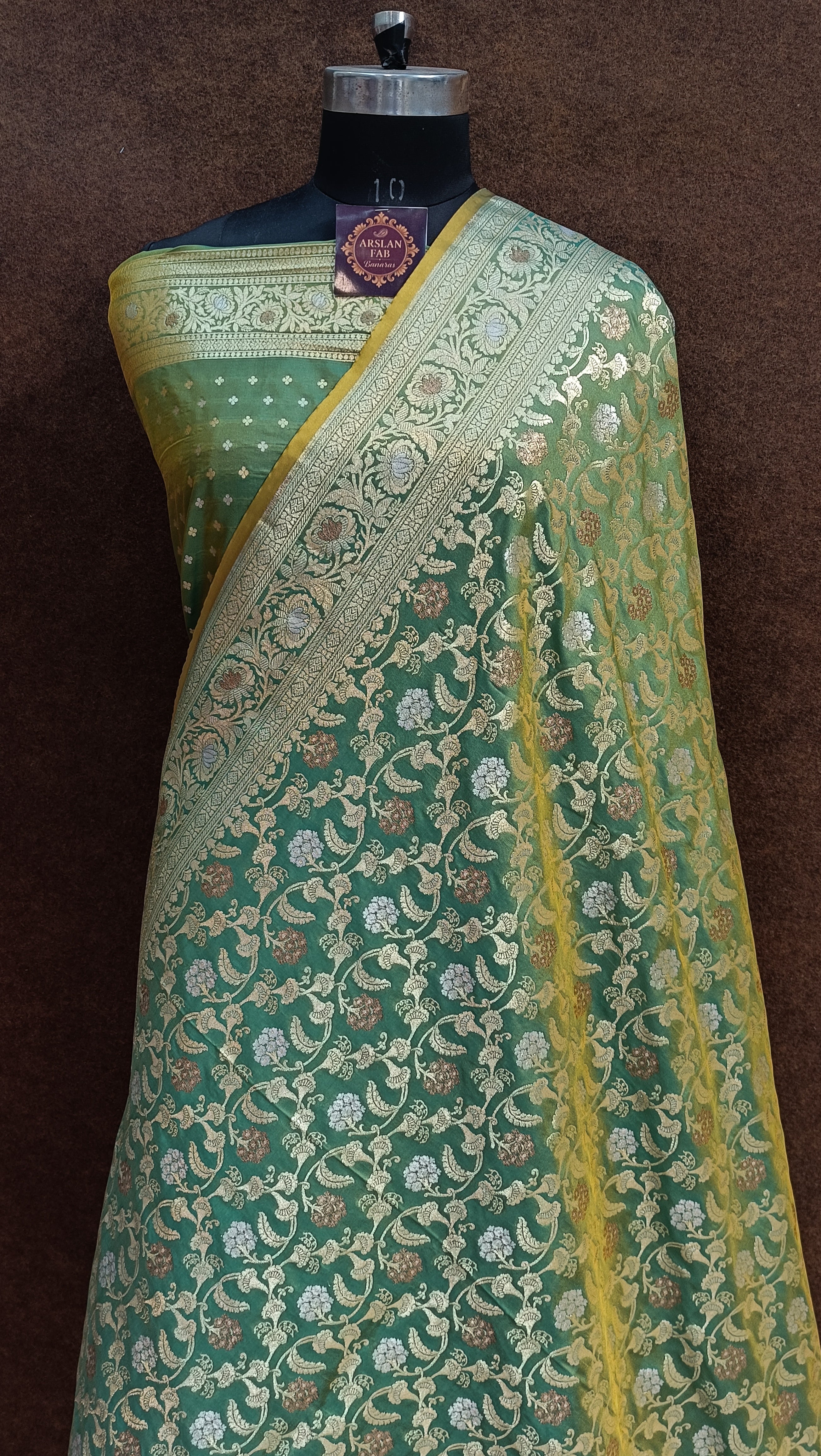 Banarasi C Green Pawri Silk Saree