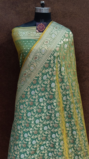 Banarasi C Green Pawri Silk Saree